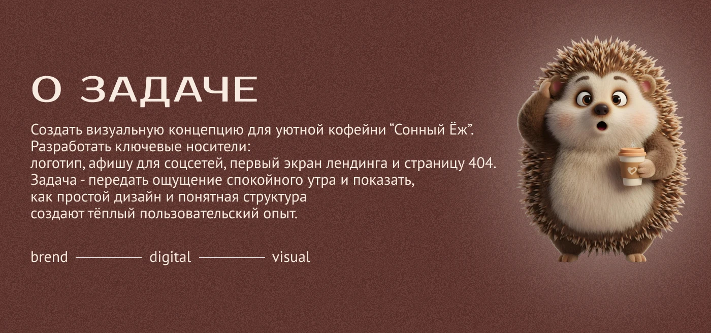 Лендинг кофейни "Сонный Ёж" — Изображение №2 — Брендинг, Графика на Dprofile
