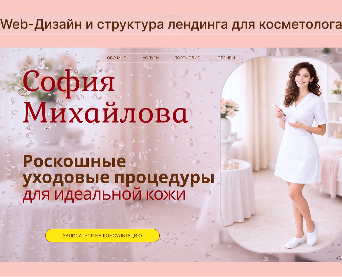 Веб-дизайн и структура лендинга для косметолога — Интерфейсы, Графика на Dprofile