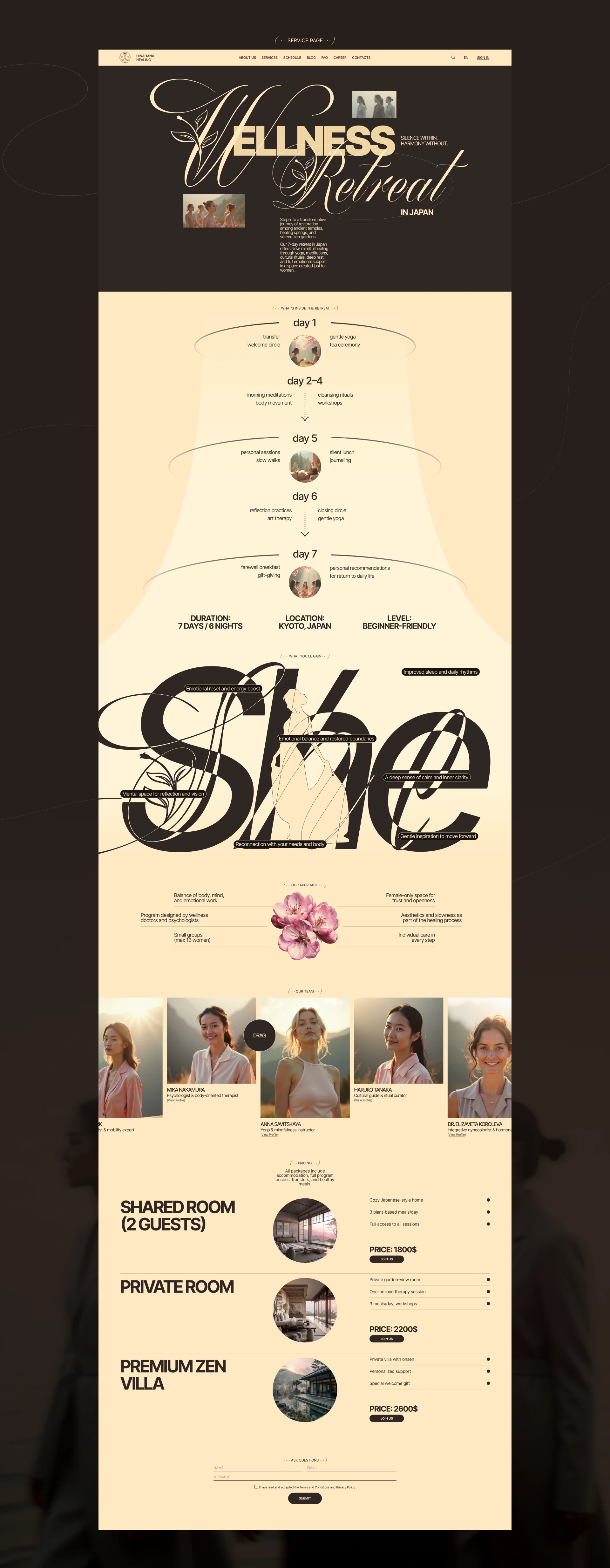 HinaHana Healing | Corporate website — Изображение №10 — Интерфейсы, Брендинг на Dprofile