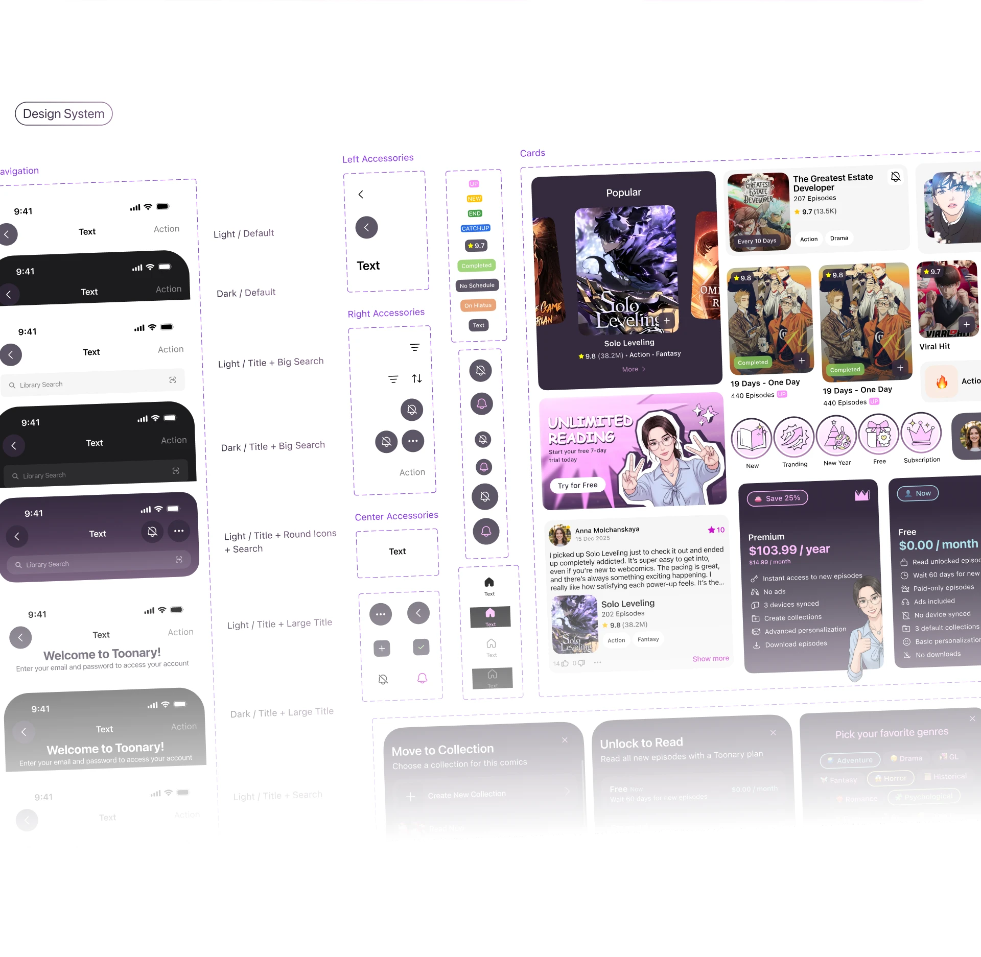 Toonary | Mobile App | UX/UI Case — Изображение №13 — Интерфейсы, Брендинг на Dprofile