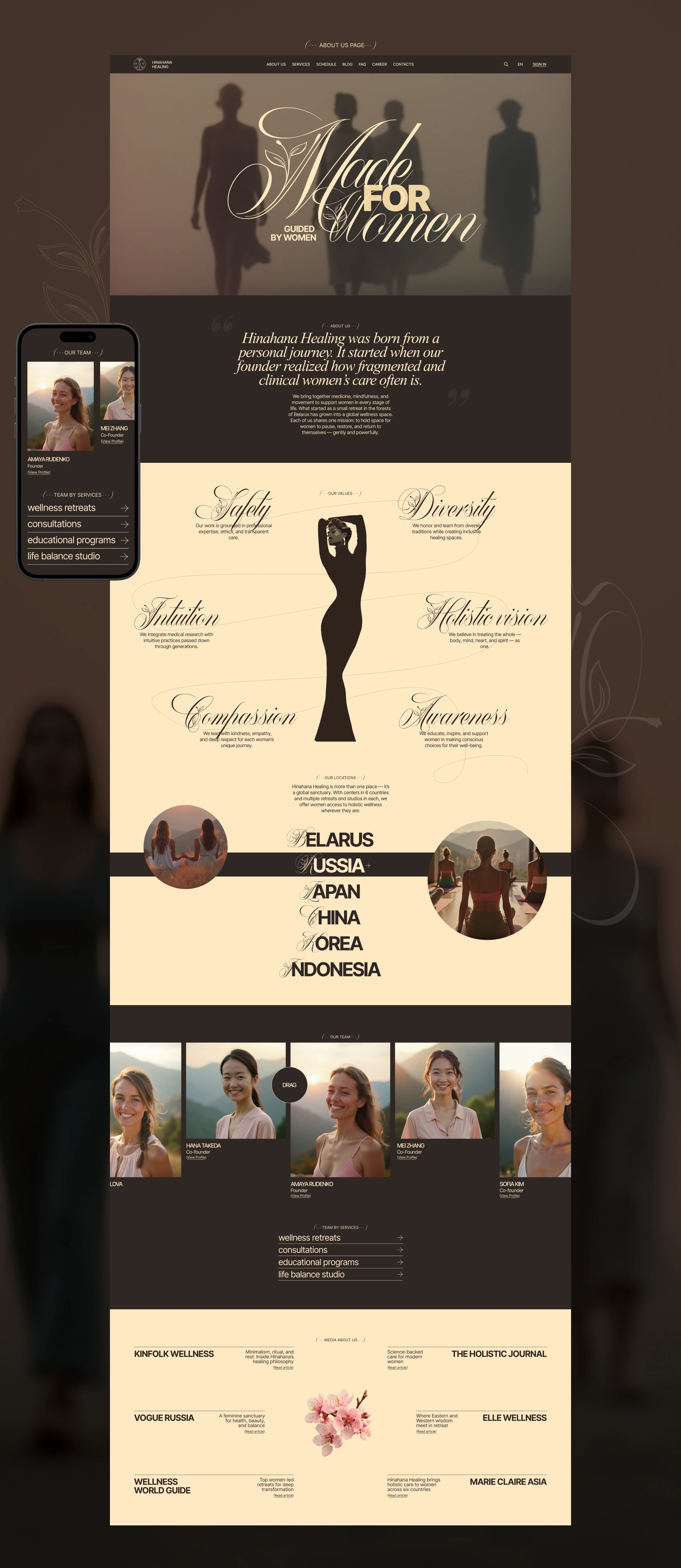 HinaHana Healing | Corporate website — Изображение №12 — Интерфейсы, Брендинг на Dprofile