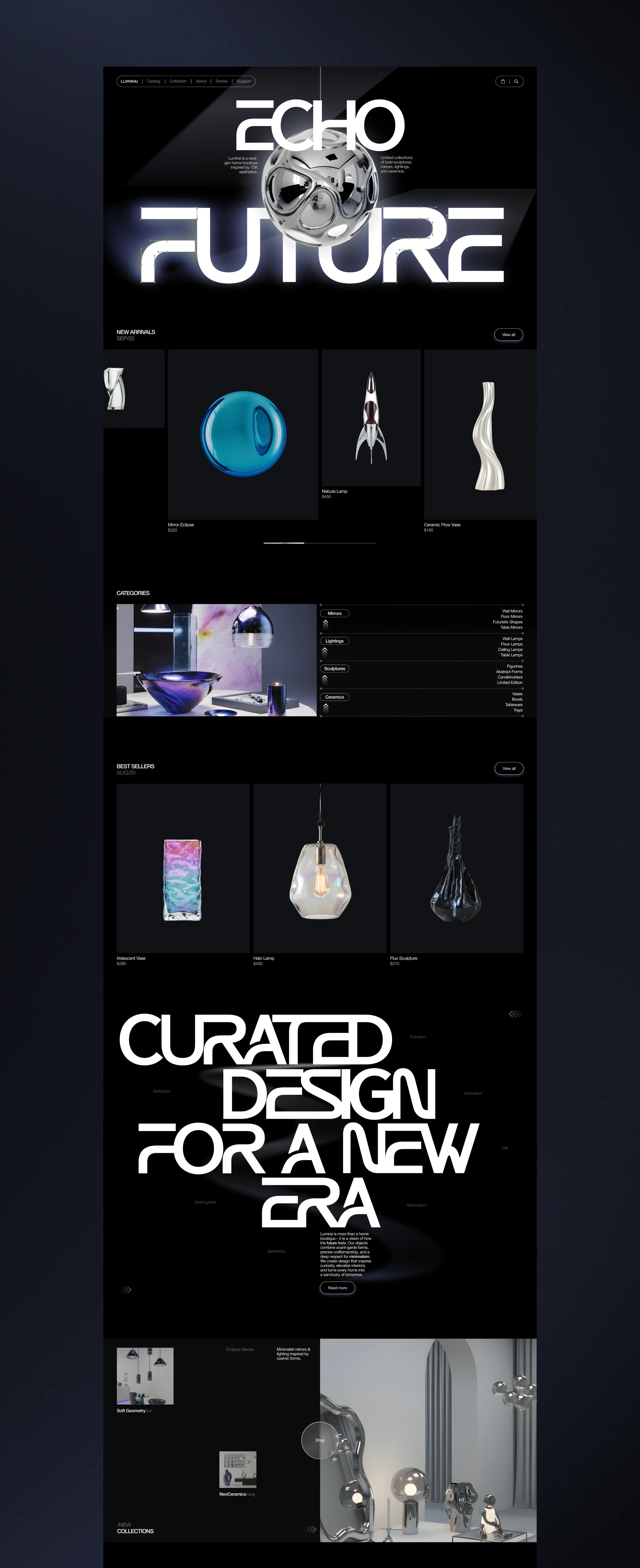 LUMIRAI| E-COMMERCE WEBSITE — Изображение №2 — Интерфейсы, Брендинг на Dprofile