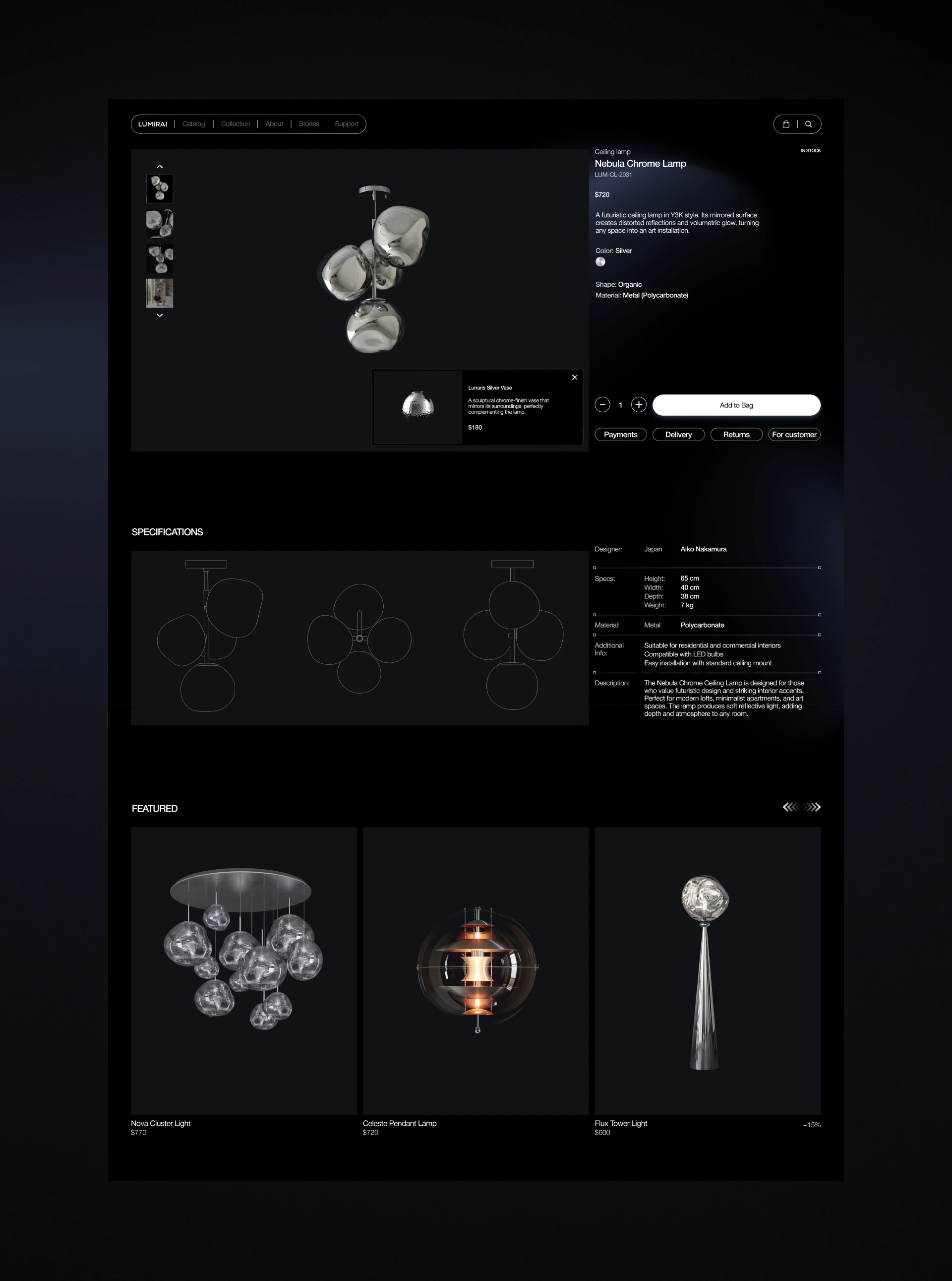 LUMIRAI| E-COMMERCE WEBSITE — Изображение №7 — Интерфейсы, Брендинг на Dprofile