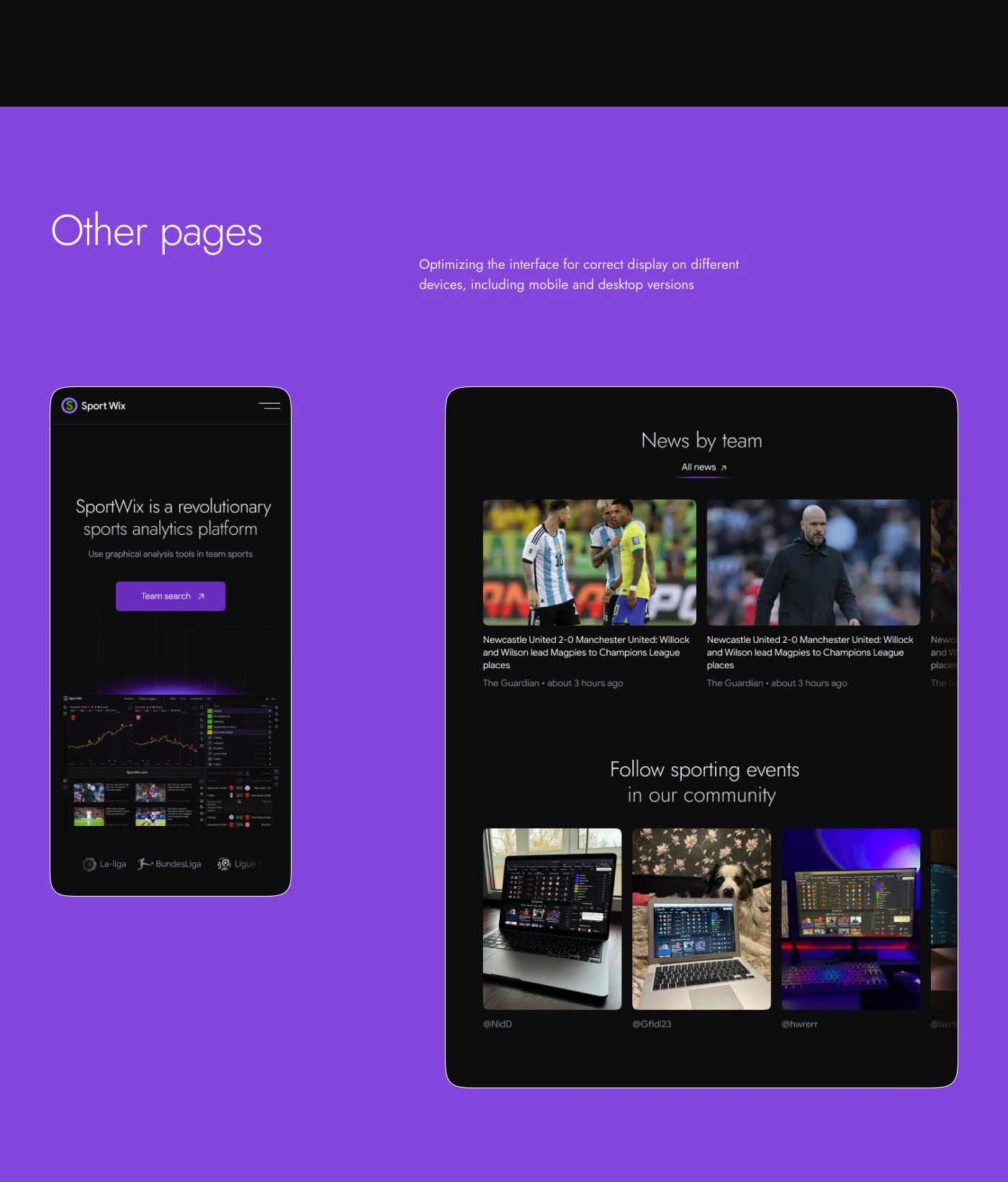 Sport analytics | SportWix — Изображение №13 — Интерфейсы на Dprofile