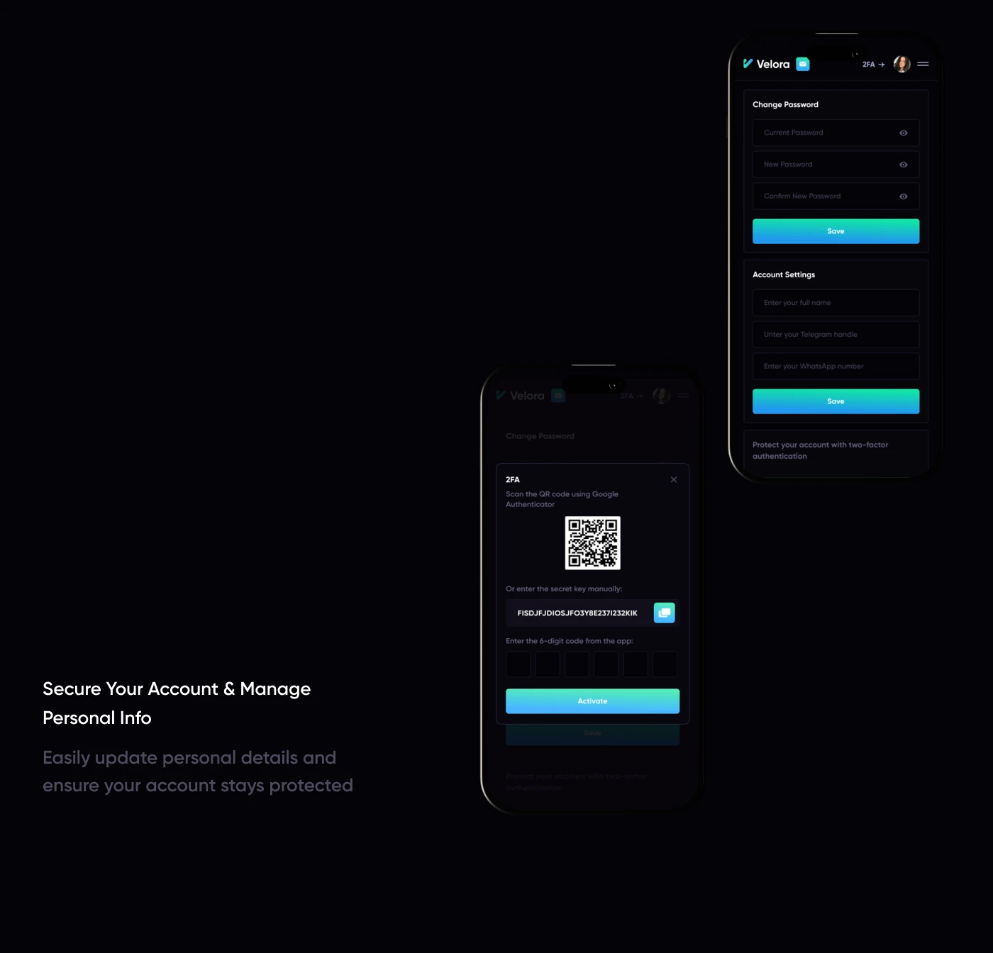 Velora – Affiliate Program & UX UI Dashboard Design — Изображение №11 — Интерфейсы, Брендинг на Dprofile