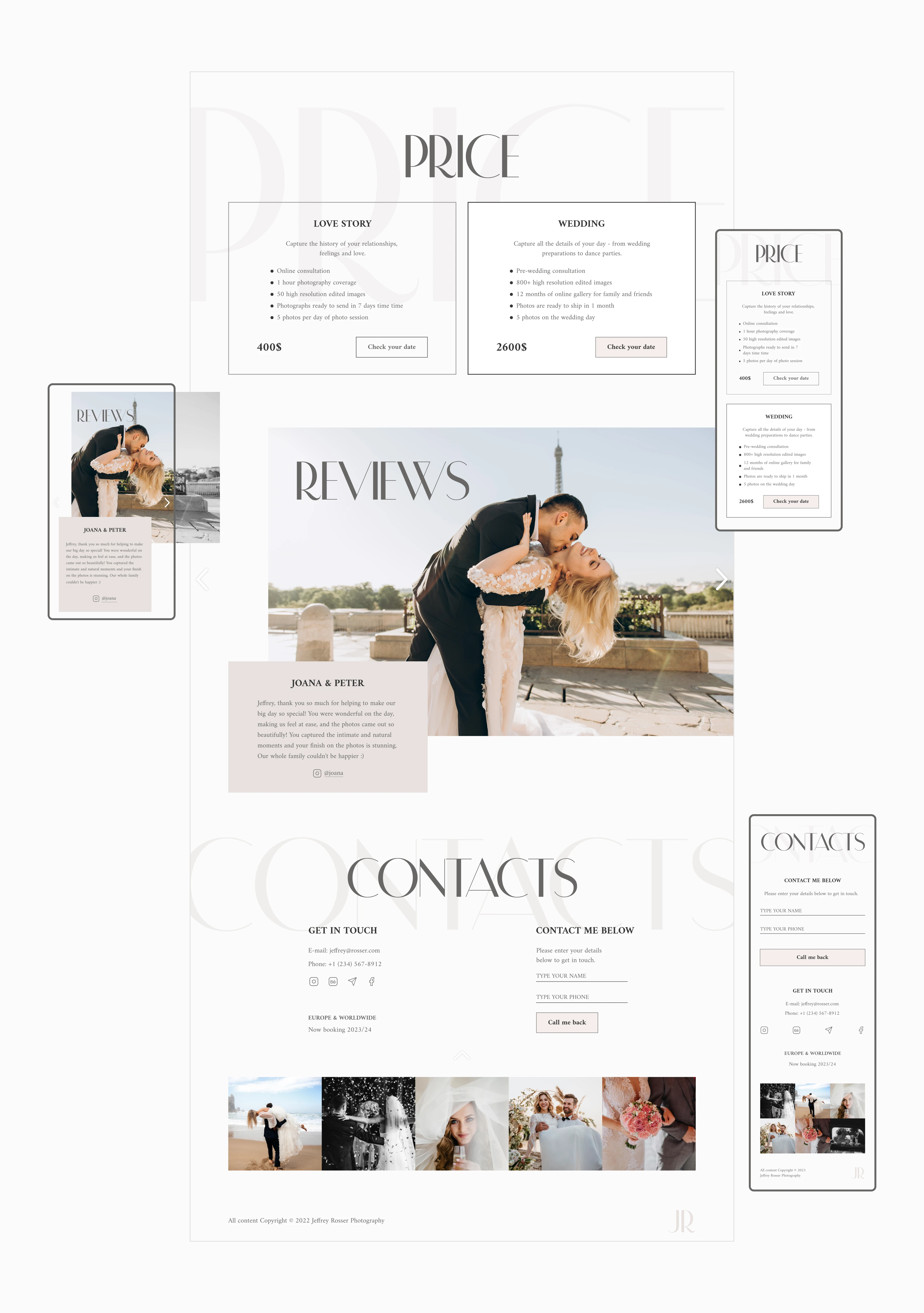 WEDDING PHOTOGRAPHER WEBDESIGN CONCEPT — Изображение №8 — Интерфейсы на Dprofile
