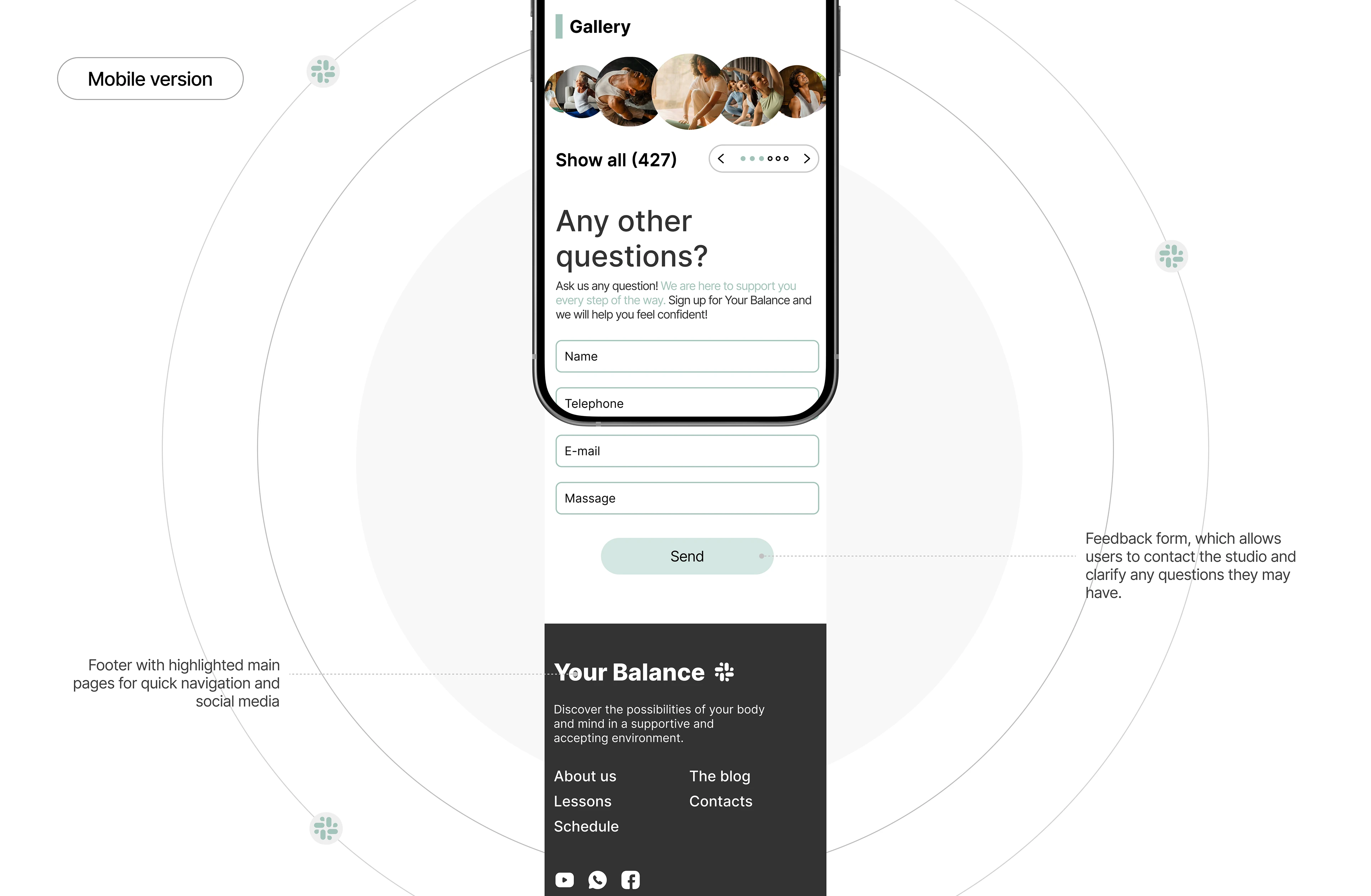 landing page for yoga studio — Изображение №7 — Интерфейсы, Графика на Dprofile