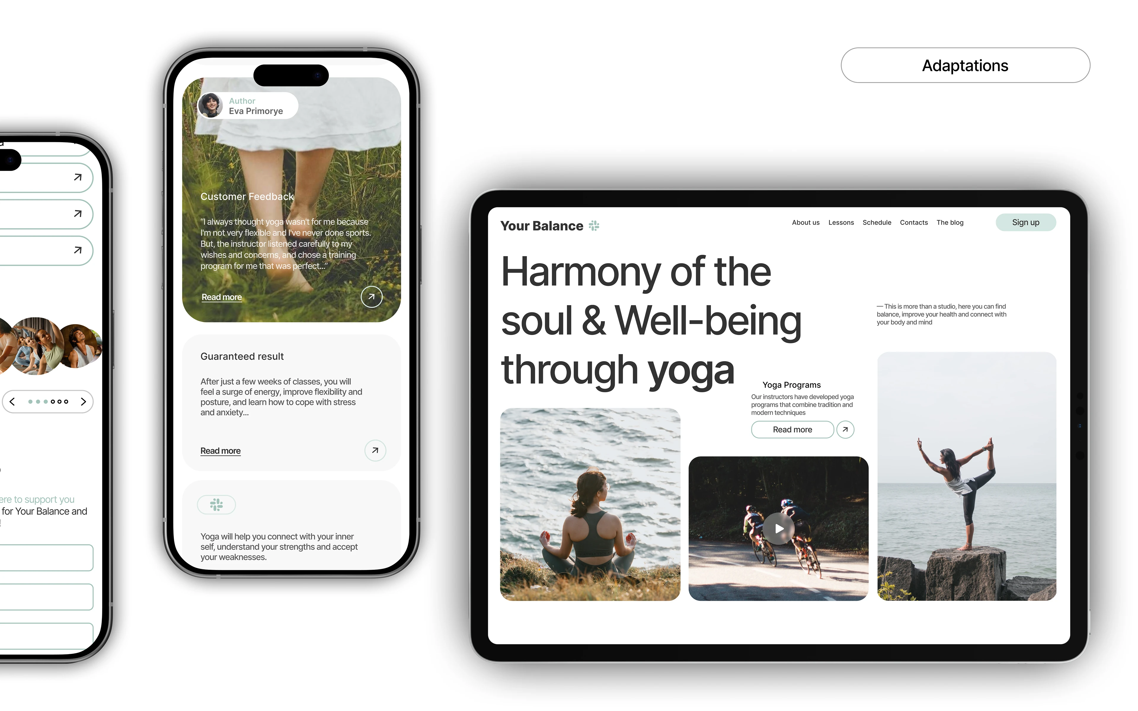 landing page for yoga studio — Изображение №6 — Интерфейсы, Графика на Dprofile
