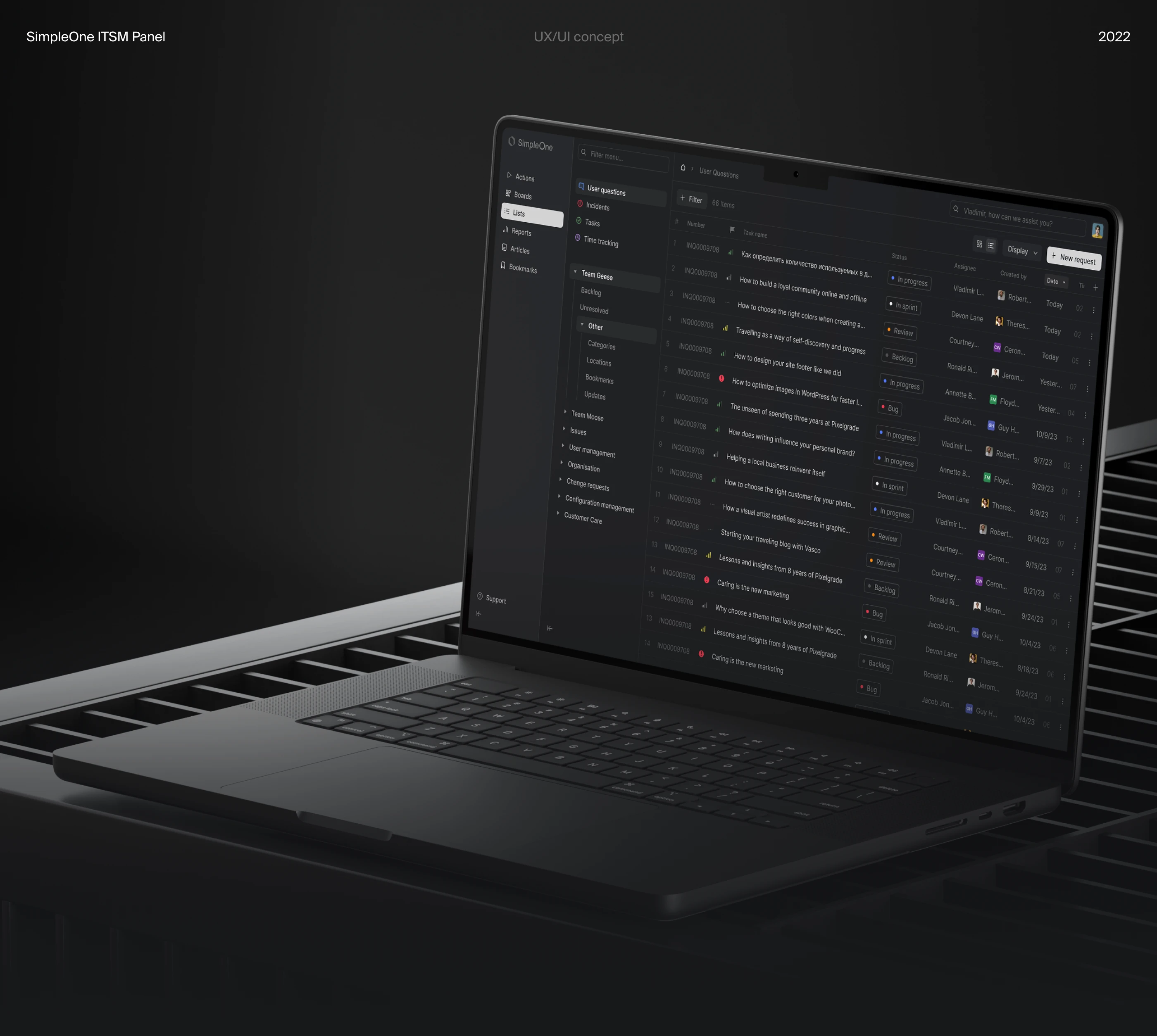 ITSM Panel — UI/UX Concept — Изображение №1 — Интерфейсы на Dprofile
