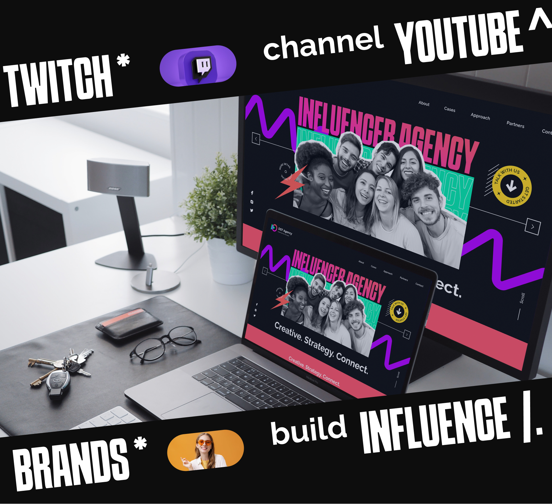 DST: промо-сайт для международной площадки инфлюенсеров — Изображение №1 — Интерфейсы, Анимация на Dprofile