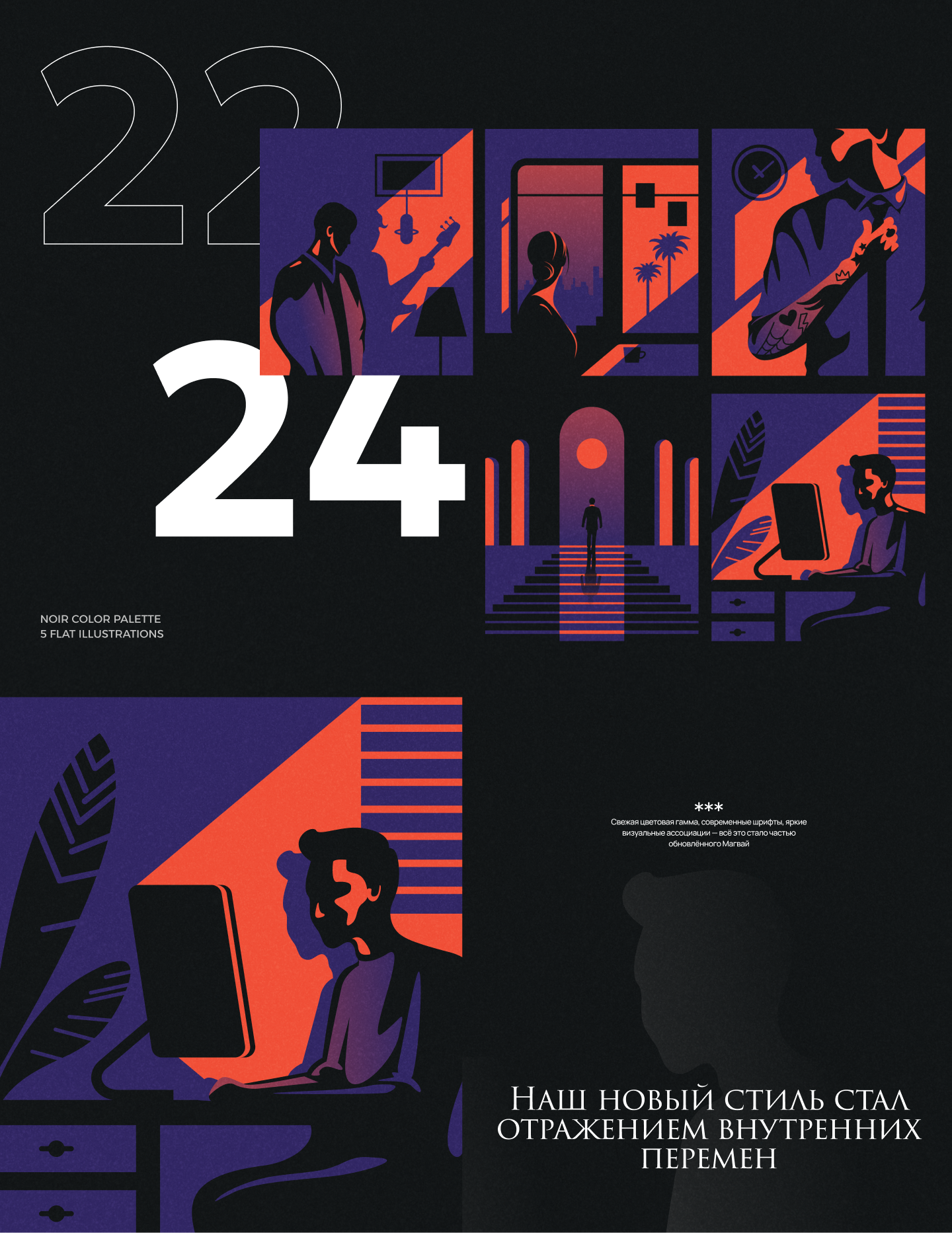 Промо-лендинг для "Итоги года Магвай 2024" — Изображение №2 — Интерфейсы, Иллюстрация на Dprofile