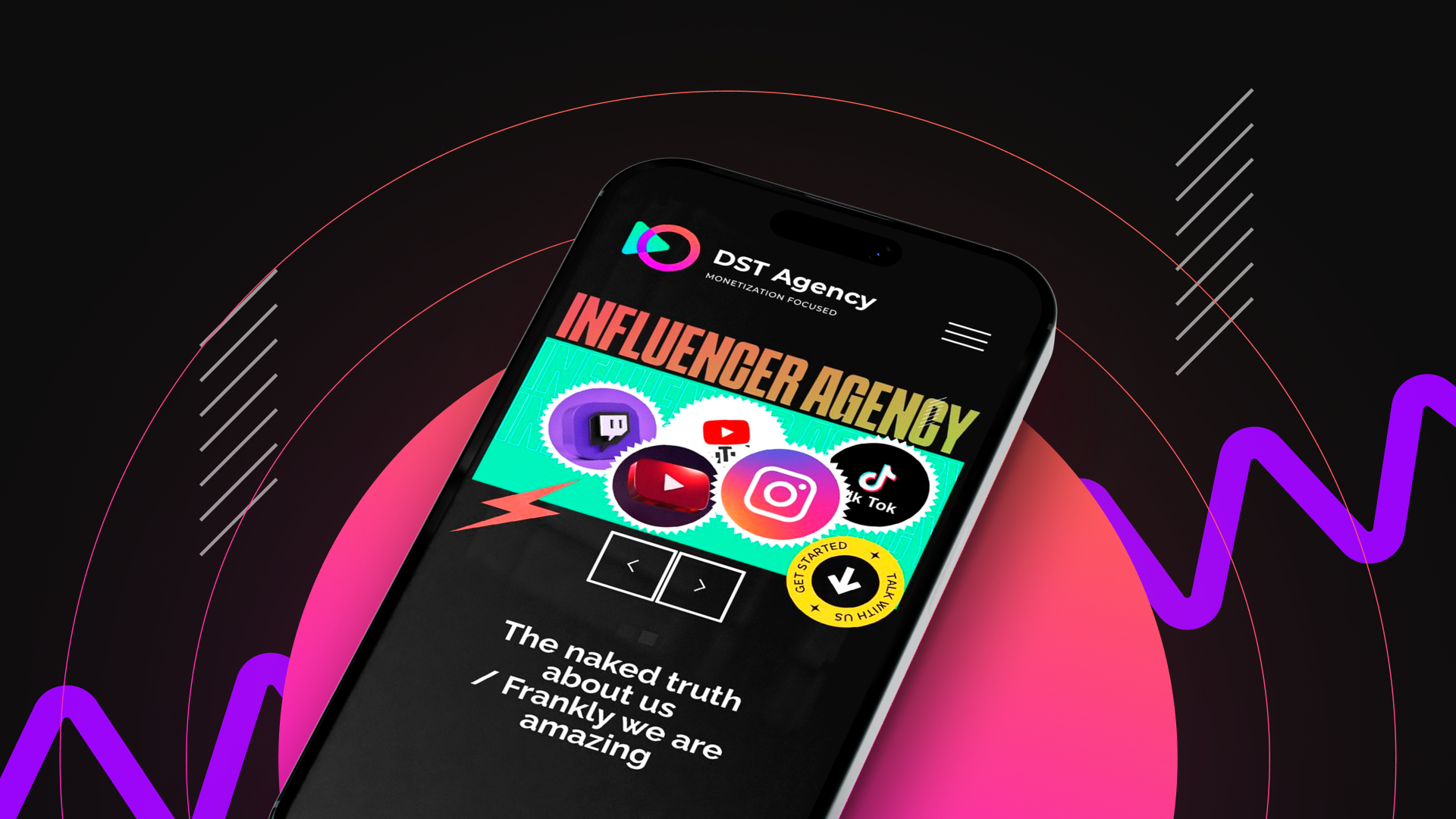 DST: промо-сайт для международной площадки инфлюенсеров — Изображение №2 — Интерфейсы, Анимация на Dprofile