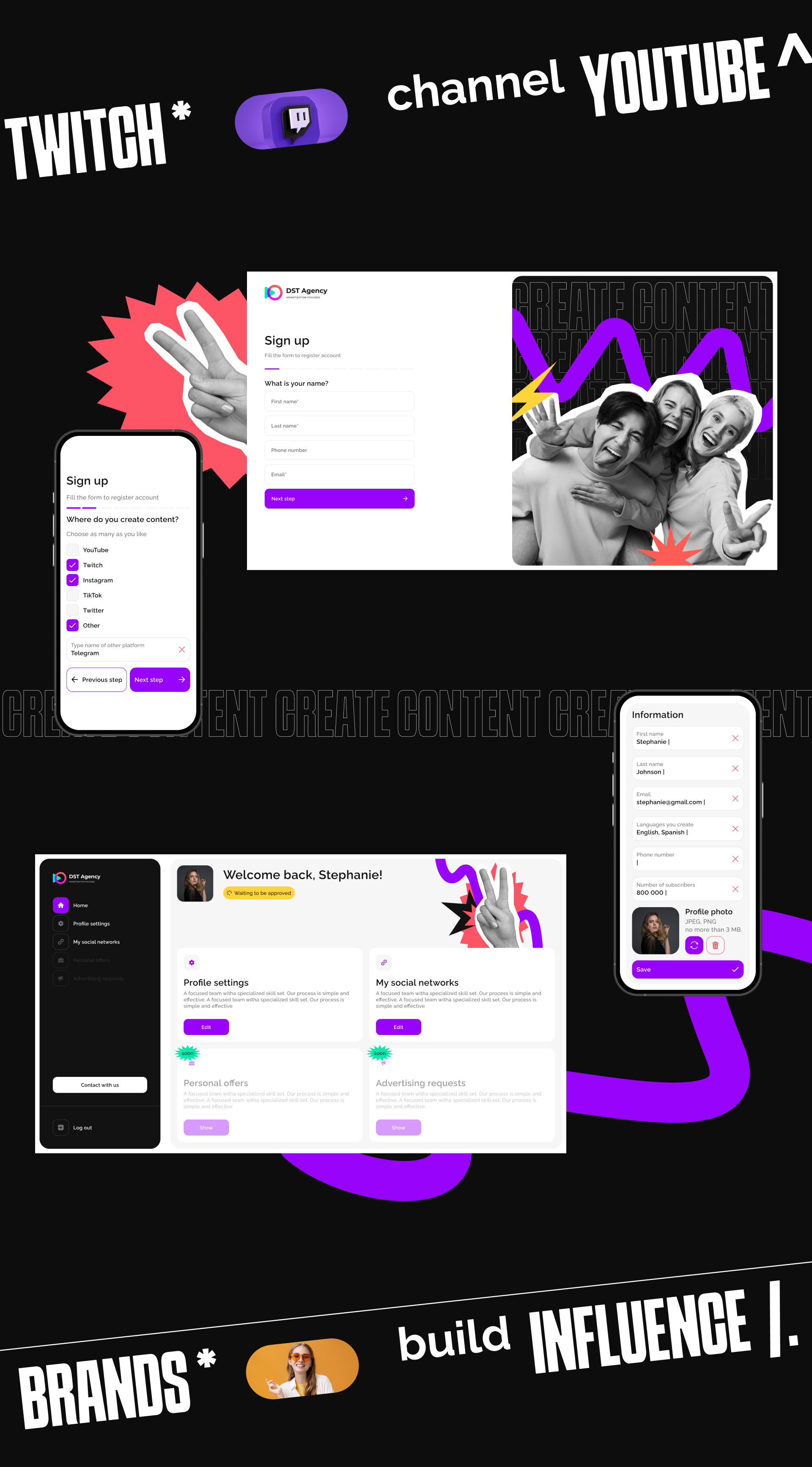 DST: промо-сайт для международной площадки инфлюенсеров — Изображение №9 — Интерфейсы, Анимация на Dprofile