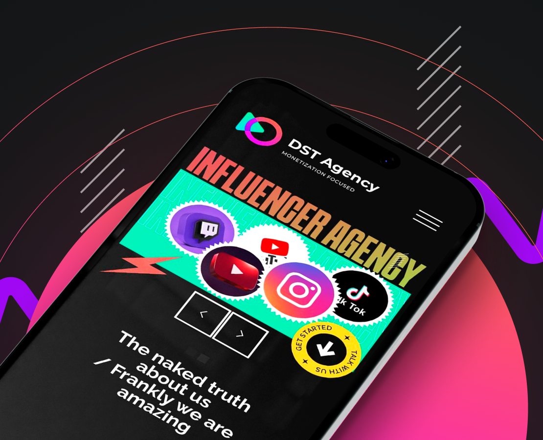 DST: промо-сайт для международной площадки инфлюенсеров — Интерфейсы, Анимация на Dprofile