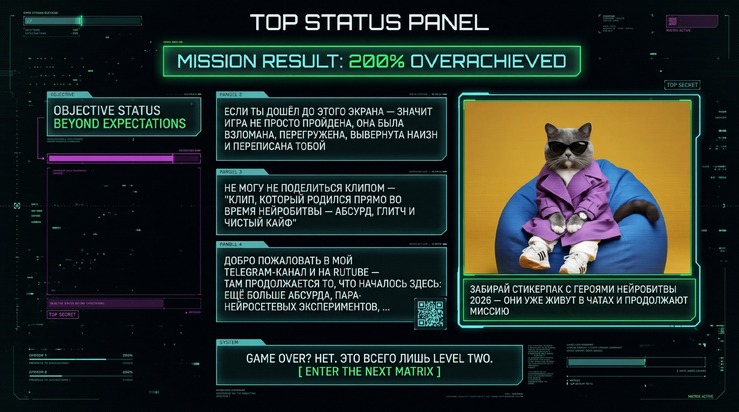 НЕЙРОБИТВА 2026 МИССИЯ ВЫПОЛНЕНА — РЕАЛЬНОСТЬ ВЗЛОМАНА — Изображение №14 — Анимация на Dprofile