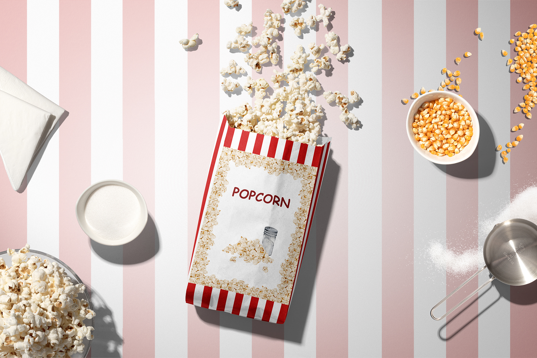 Попкорн, акварельная иллюстрация. — Изображение №9 — Интерфейсы, Брендинг на Dprofile