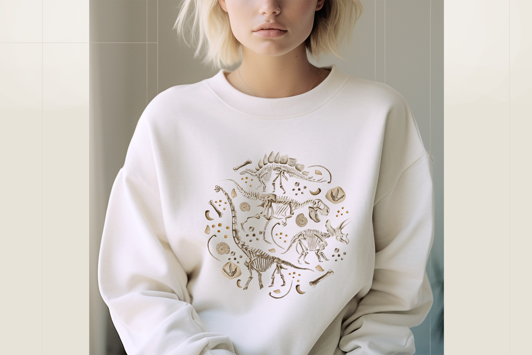 Скелеты динозавров акварельные иллюстрации — Изображение №7 — Брендинг на Dprofile