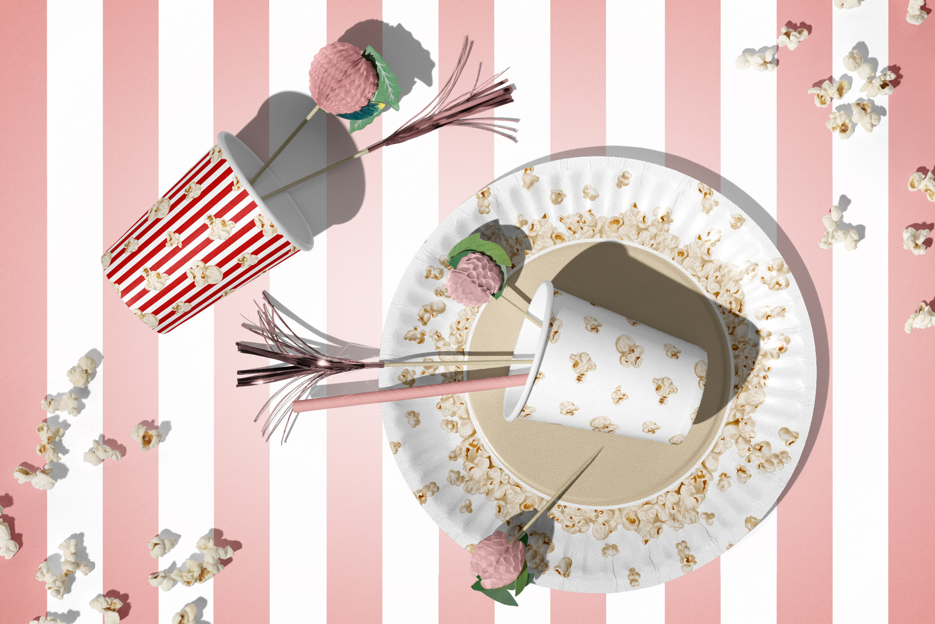 Попкорн, акварельная иллюстрация. — Изображение №5 — Интерфейсы, Брендинг на Dprofile