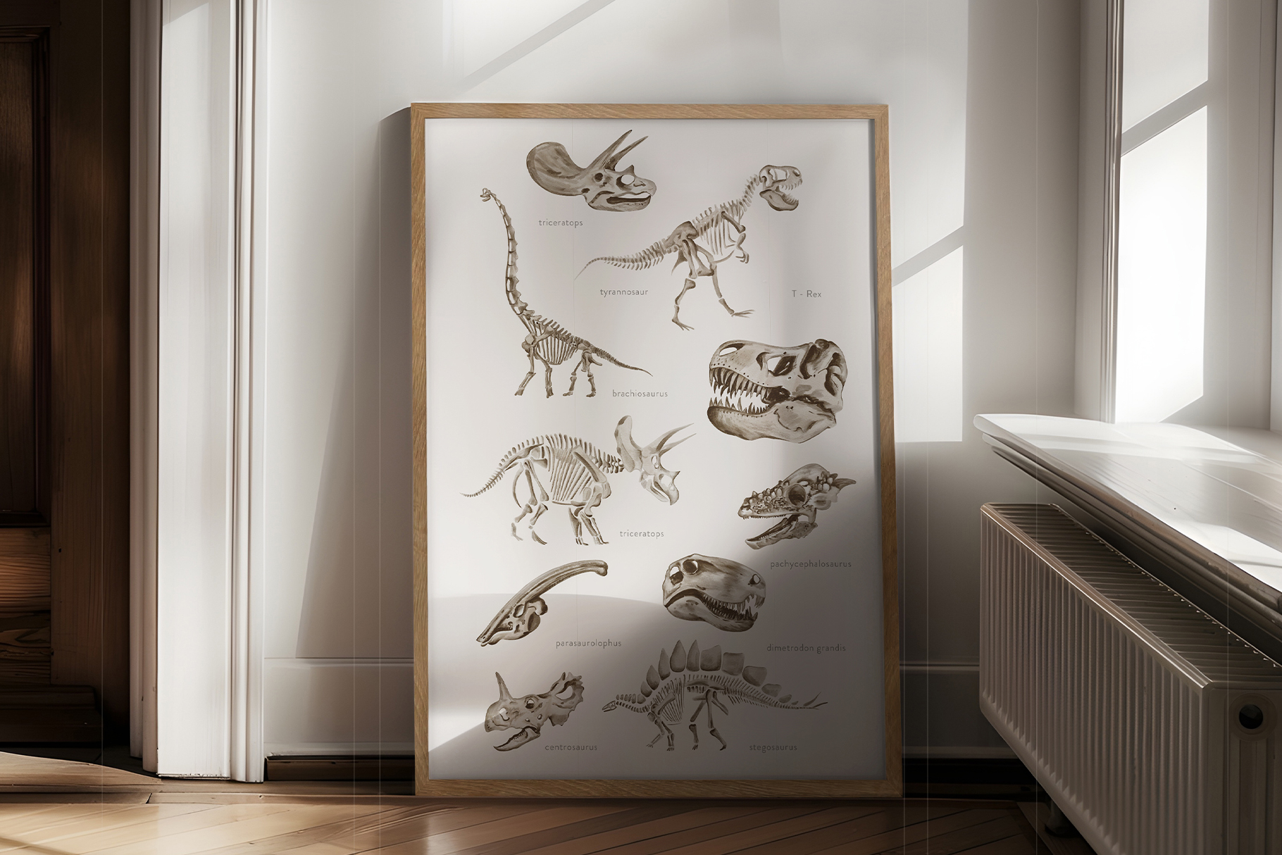 Скелеты динозавров акварельные иллюстрации — Изображение №2 — Брендинг на Dprofile