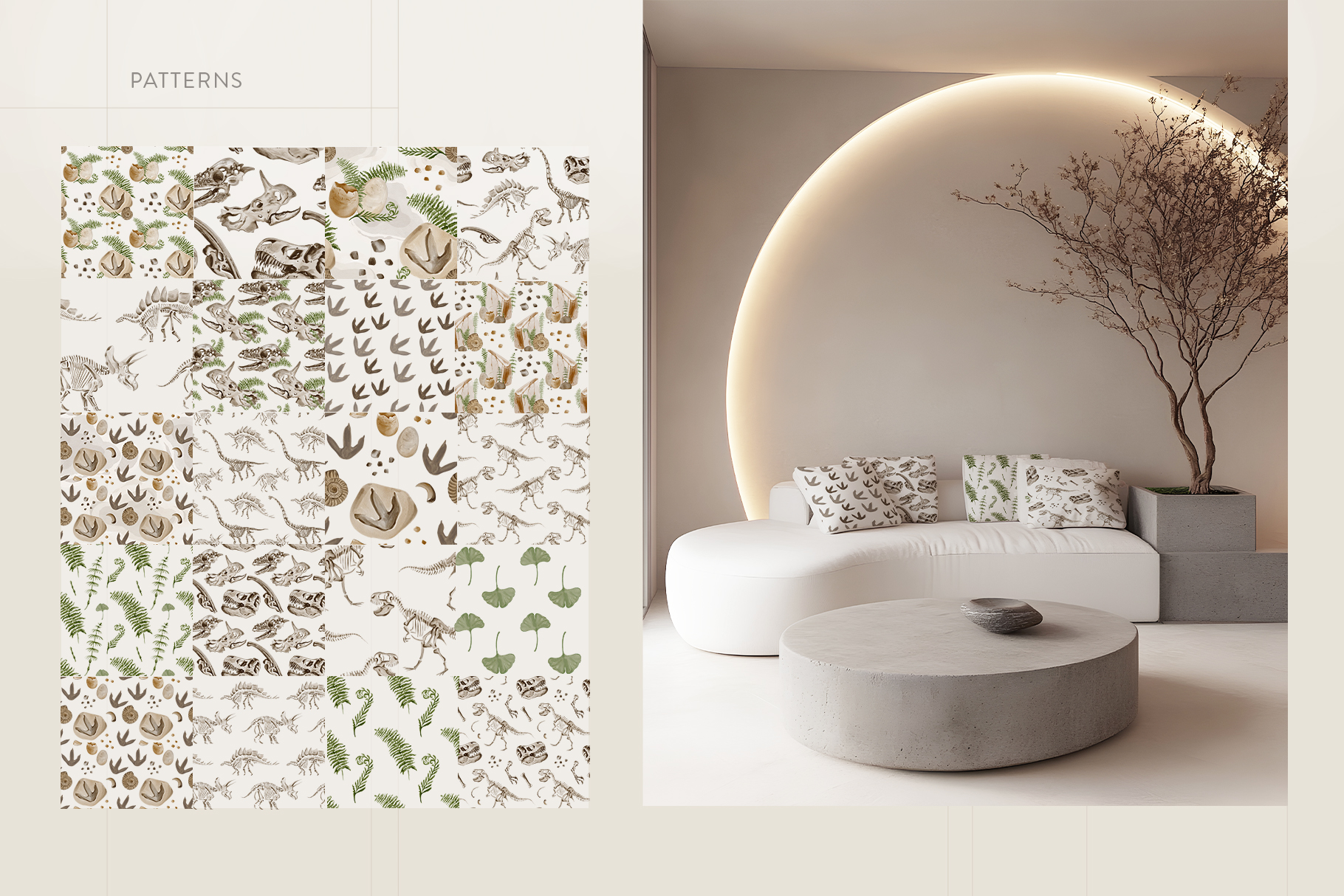 Скелеты динозавров акварельные иллюстрации — Изображение №10 — Брендинг на Dprofile