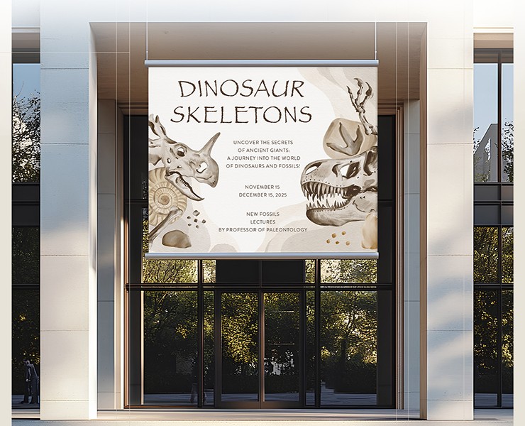 Скелеты динозавров акварельные иллюстрации — Брендинг на Dprofile