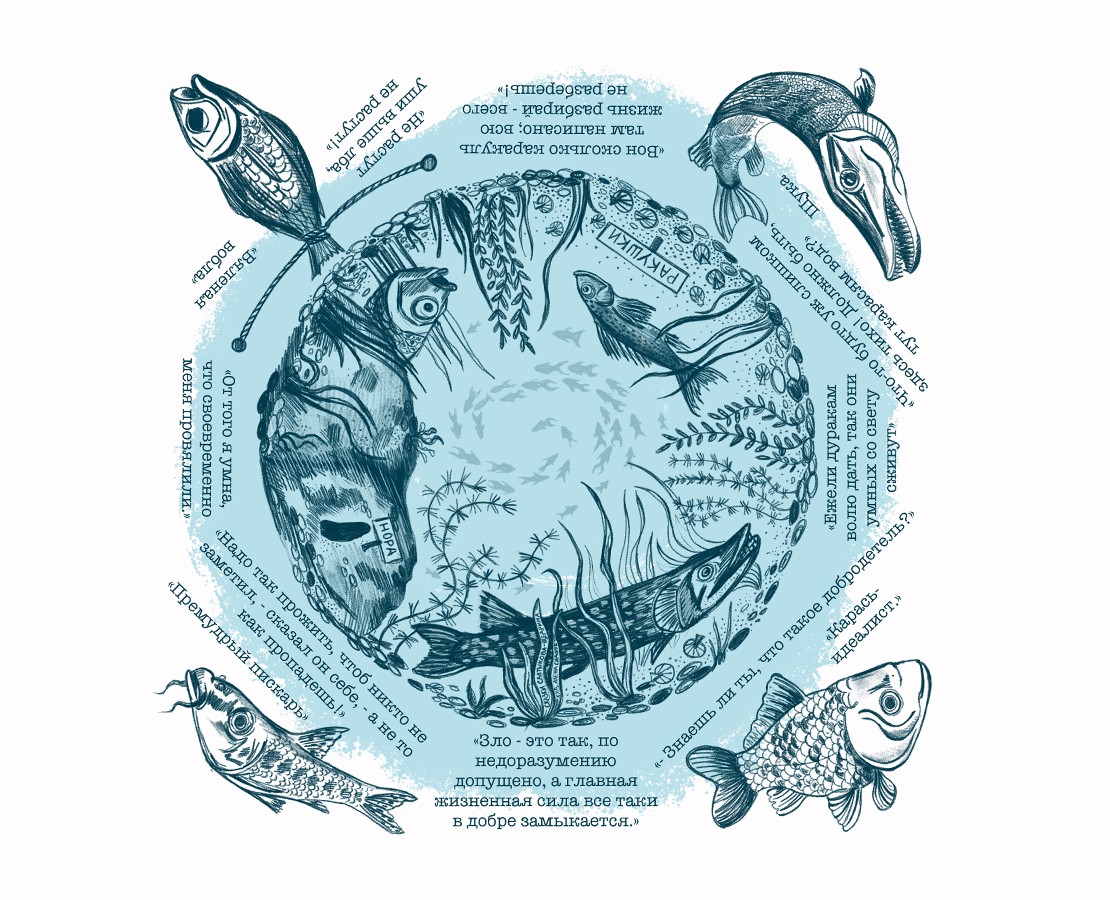 Шелковый платок по мотивам сказок Салтыкова-Щедрина на Dprofile