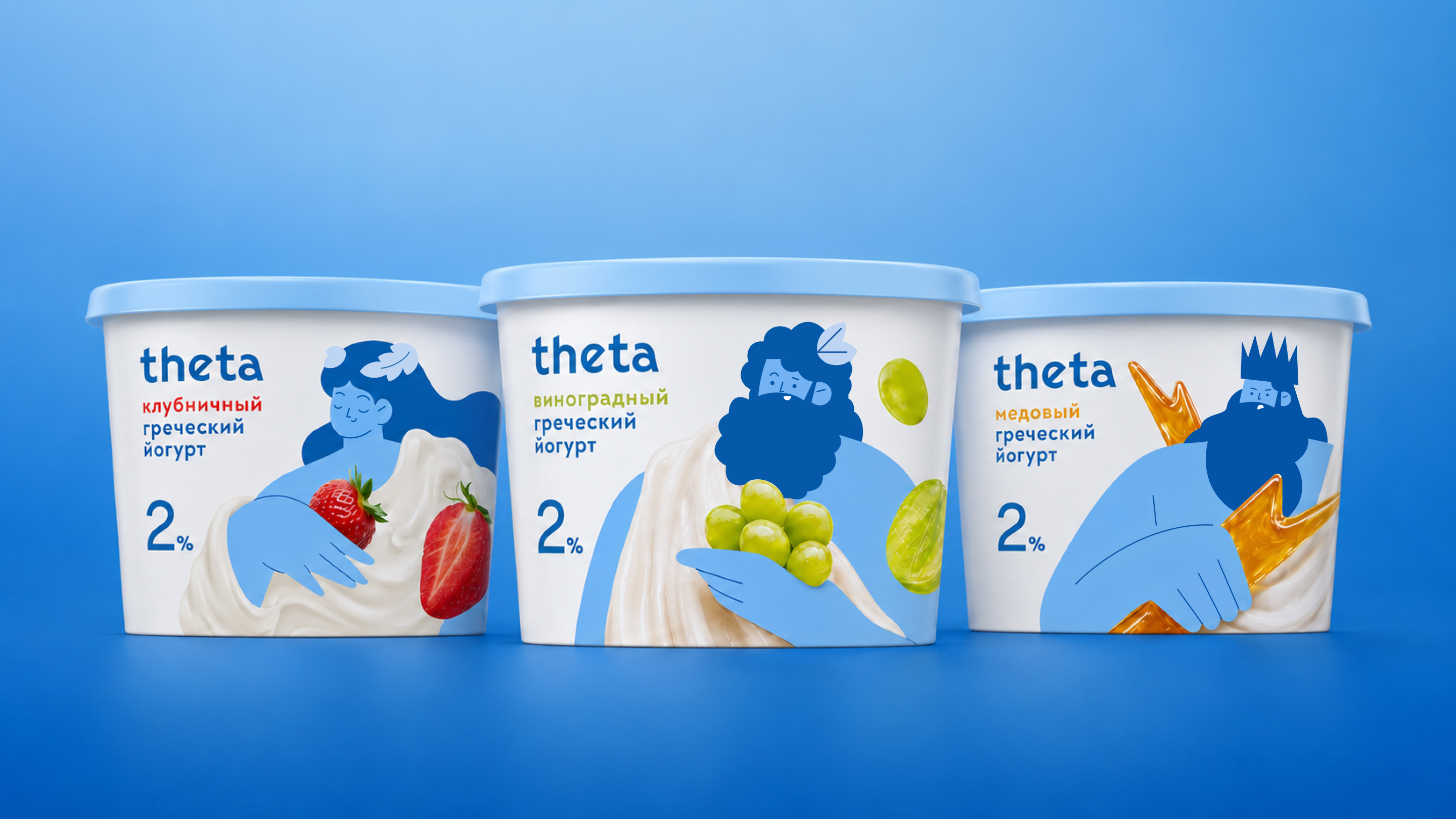 Греческие йогурты THETA — Изображение №3 — Брендинг, Графика на Dprofile