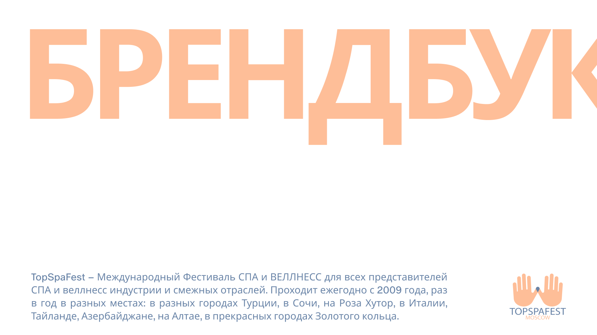 Брендбук TOPSPAFEST — Изображение №1 — Брендинг, Графика на Dprofile