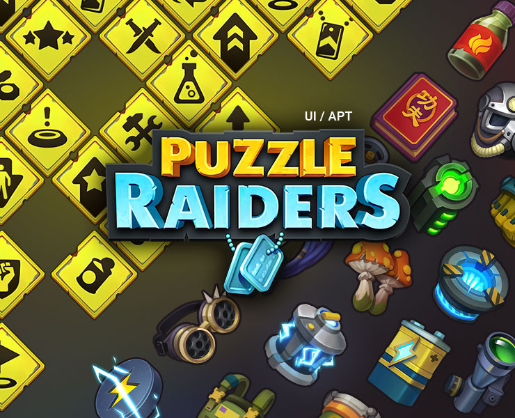 Предметы, иконки, UI-элементы для игры Puzzle Raiders на Dprofile