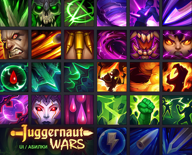Абилки, перки героев для игры Juggernaut Wars — Иллюстрация на Dprofile