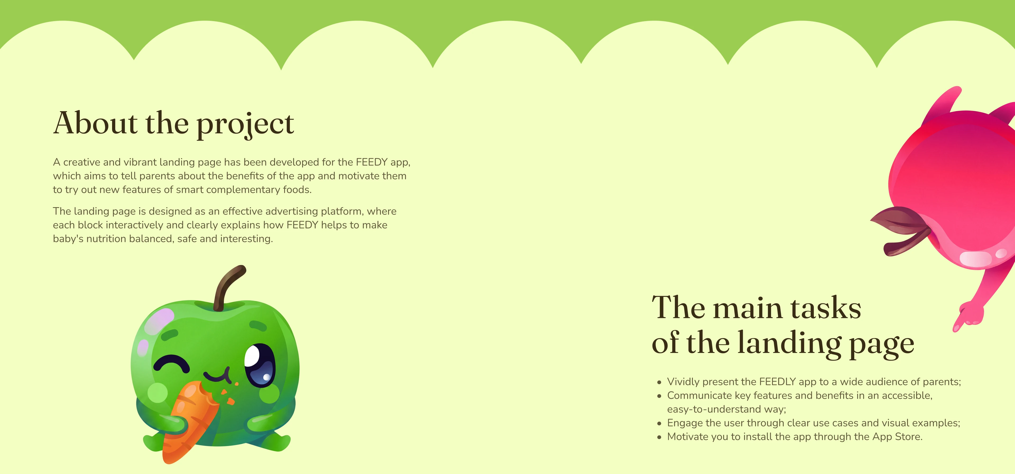 Landing page for the FEEDY app — Изображение №2 — Интерфейсы на Dprofile