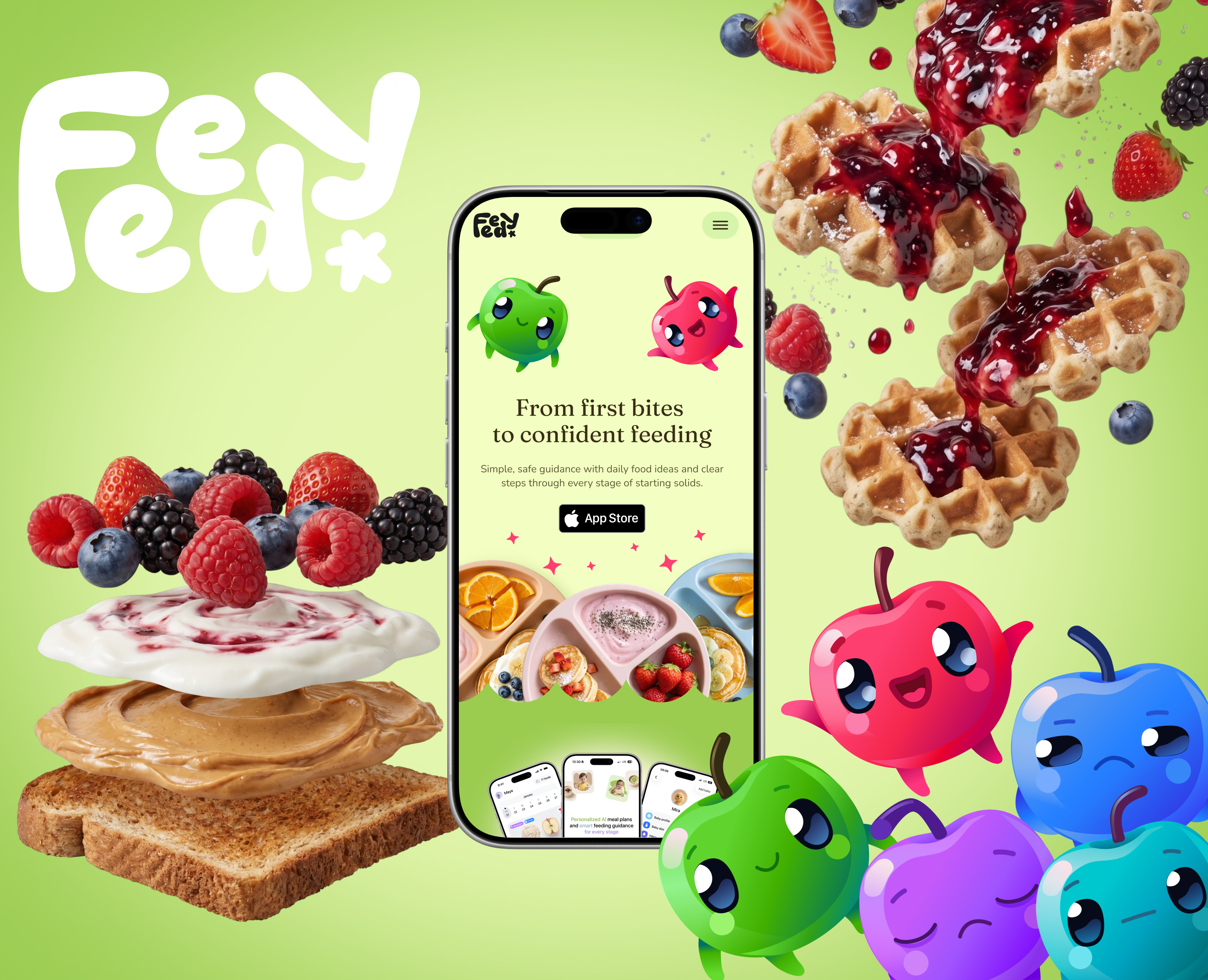 Landing page for the FEEDY app — Интерфейсы на Dprofile