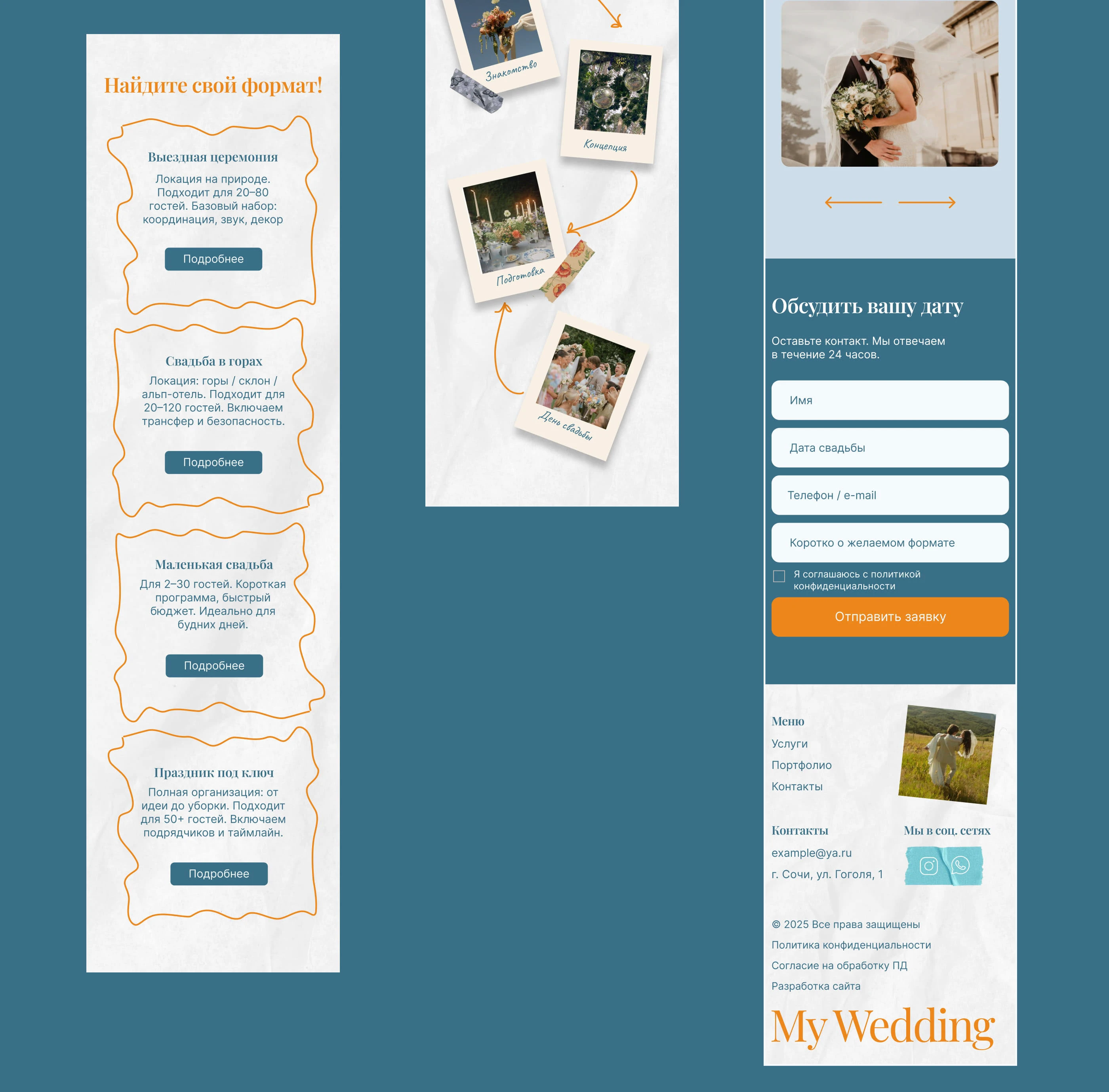 Сайт свадебного агентства «My Wedding» — Изображение №15 — Интерфейсы, Архитектура на Dprofile