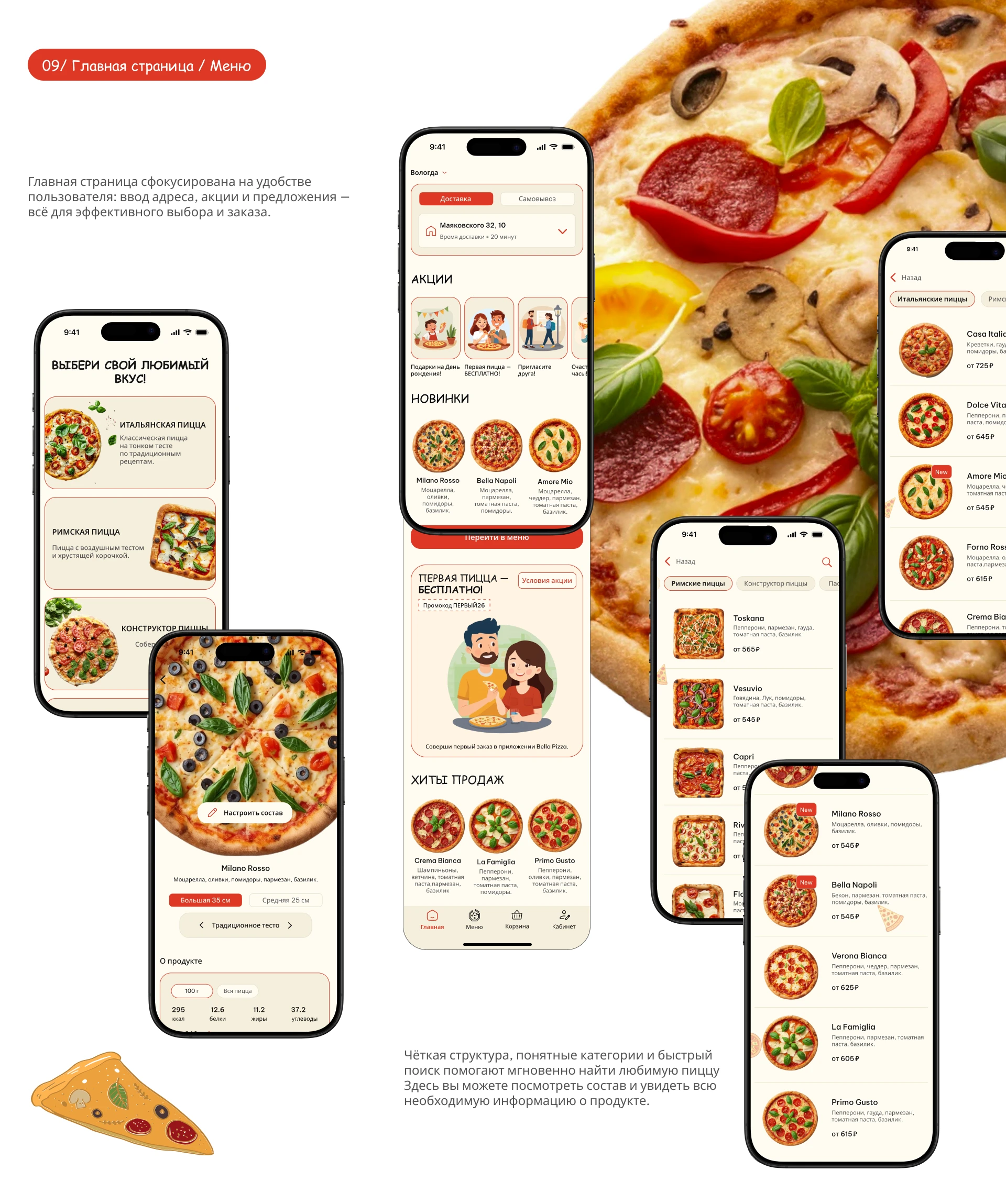 Bella Pizza / мобильное приложение — Изображение №10 — Интерфейсы на Dprofile