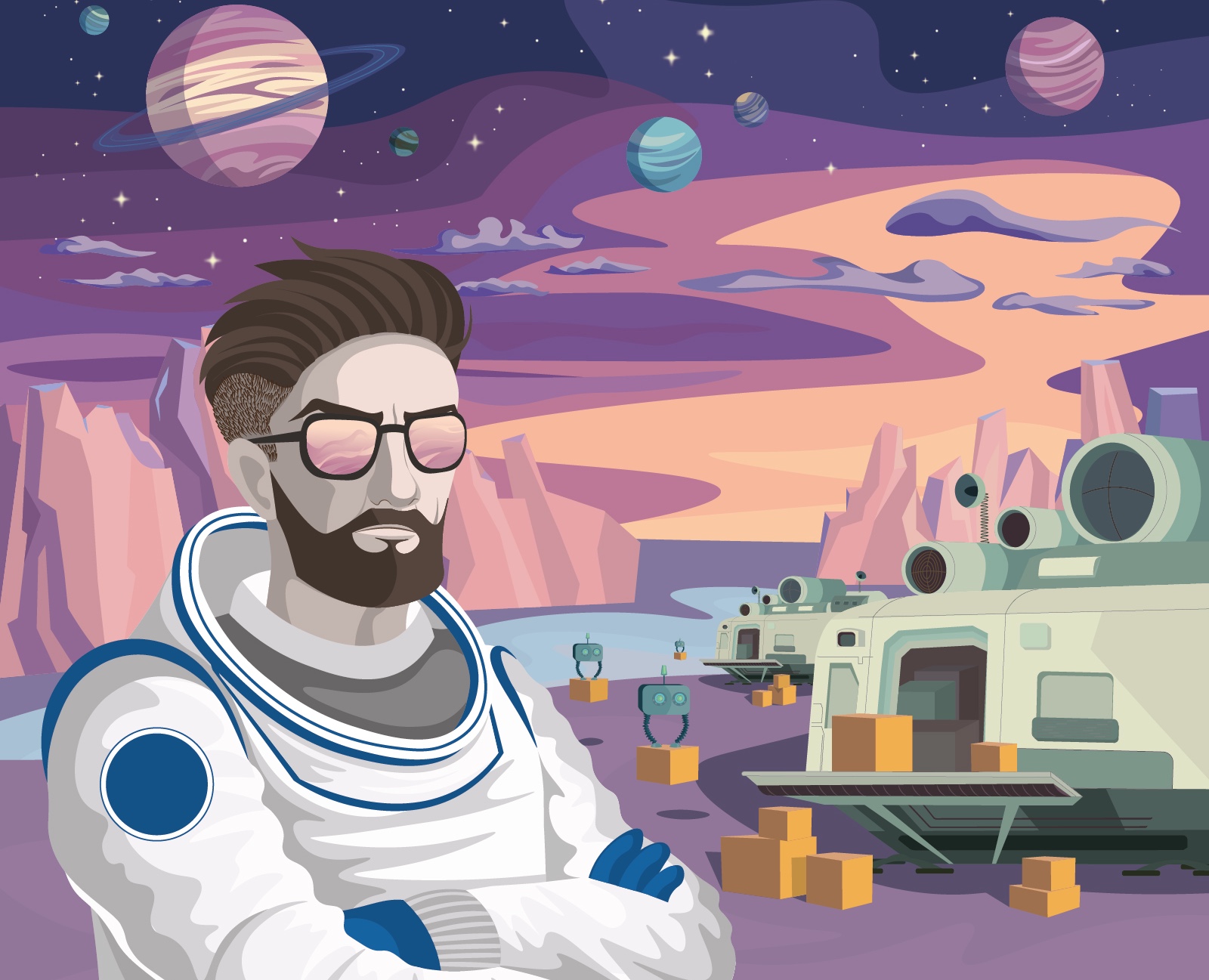 Logistics. Orbital version — Иллюстрация на Dprofile