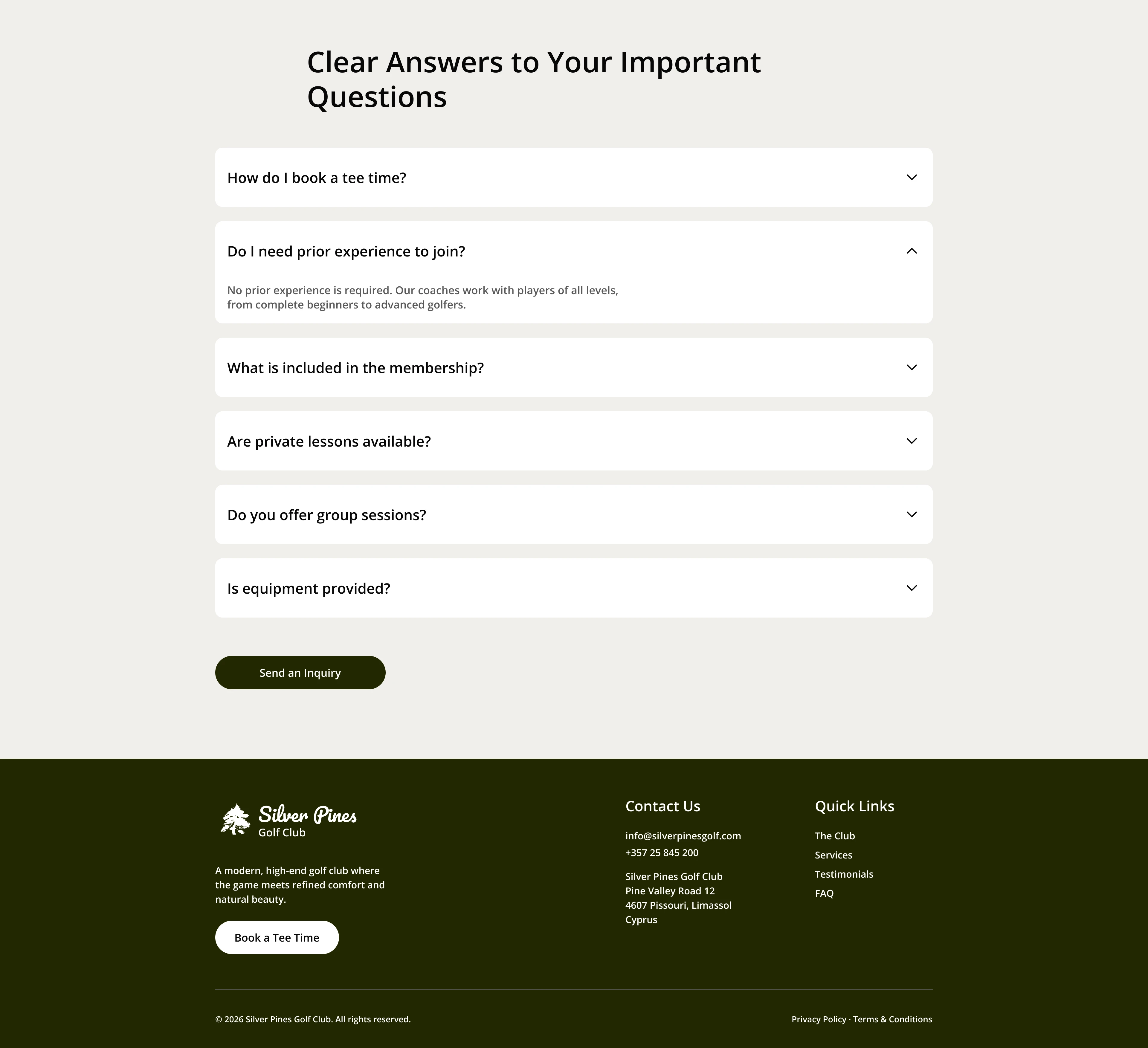 Silver Pines Golf Club — Web Design — Изображение №11 — Интерфейсы, Брендинг на Dprofile