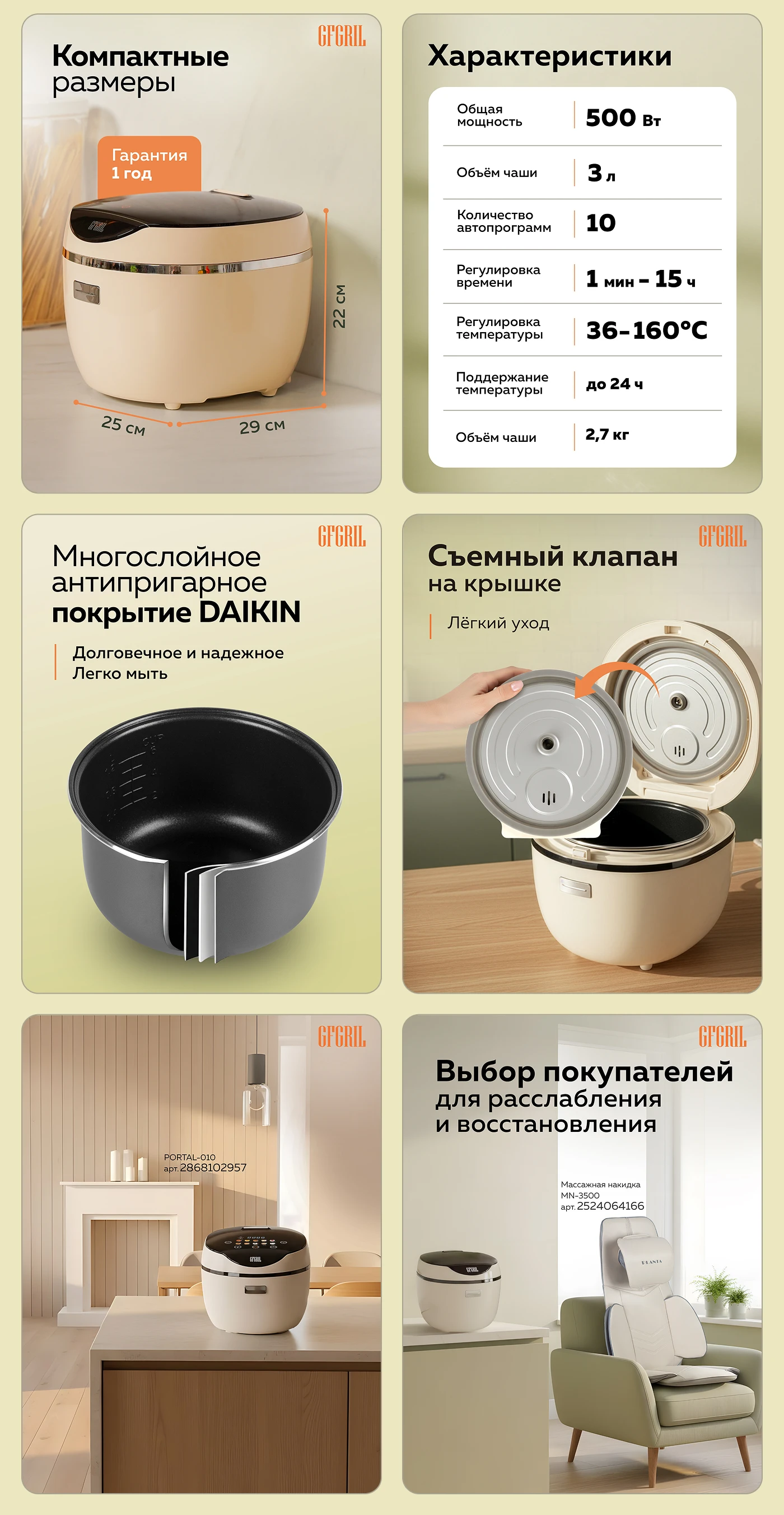 Инфографика для WB / OZON. Мультиварка — Изображение №6 — Графика, Маркетинг на Dprofile