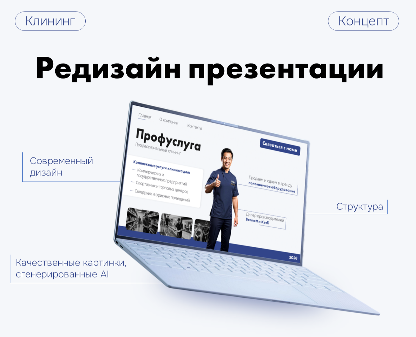 Дизайн презентации клининговой компании — Брендинг, Маркетинг на Dprofile