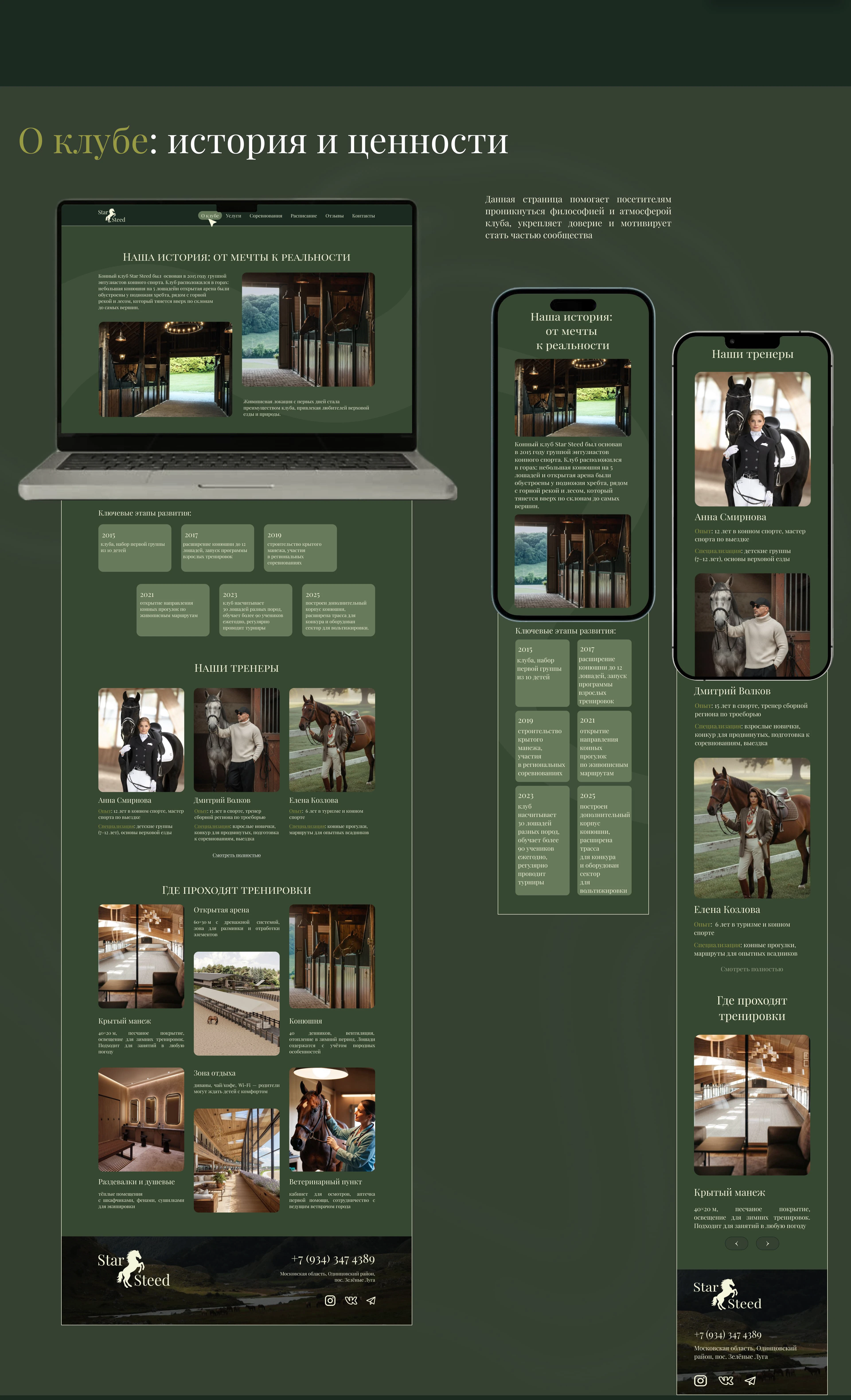 StarSteed: website of a equestrian club — Изображение №7 — Интерфейсы на Dprofile