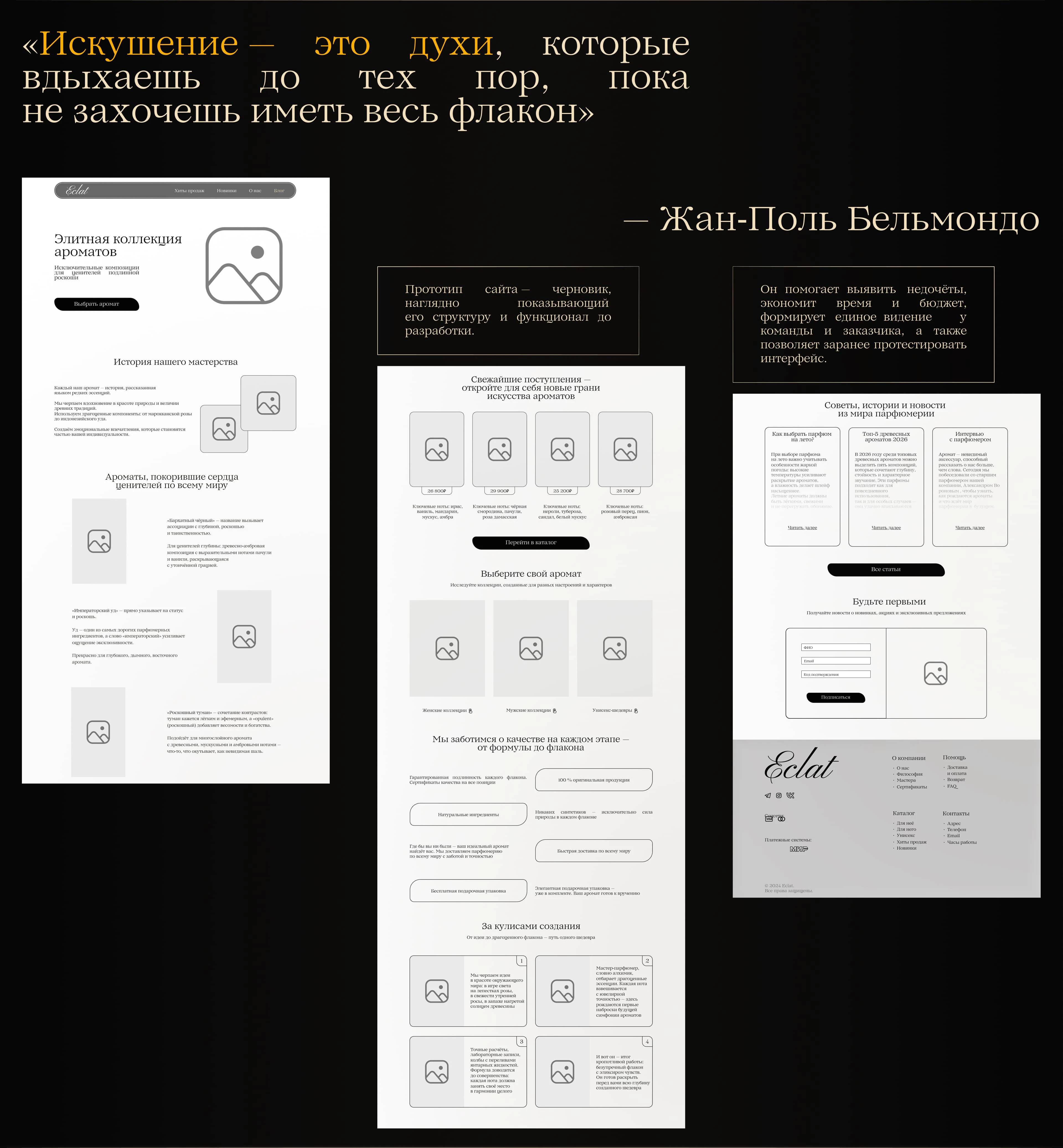 Eclat: website of a perfume company — Изображение №4 — Интерфейсы на Dprofile