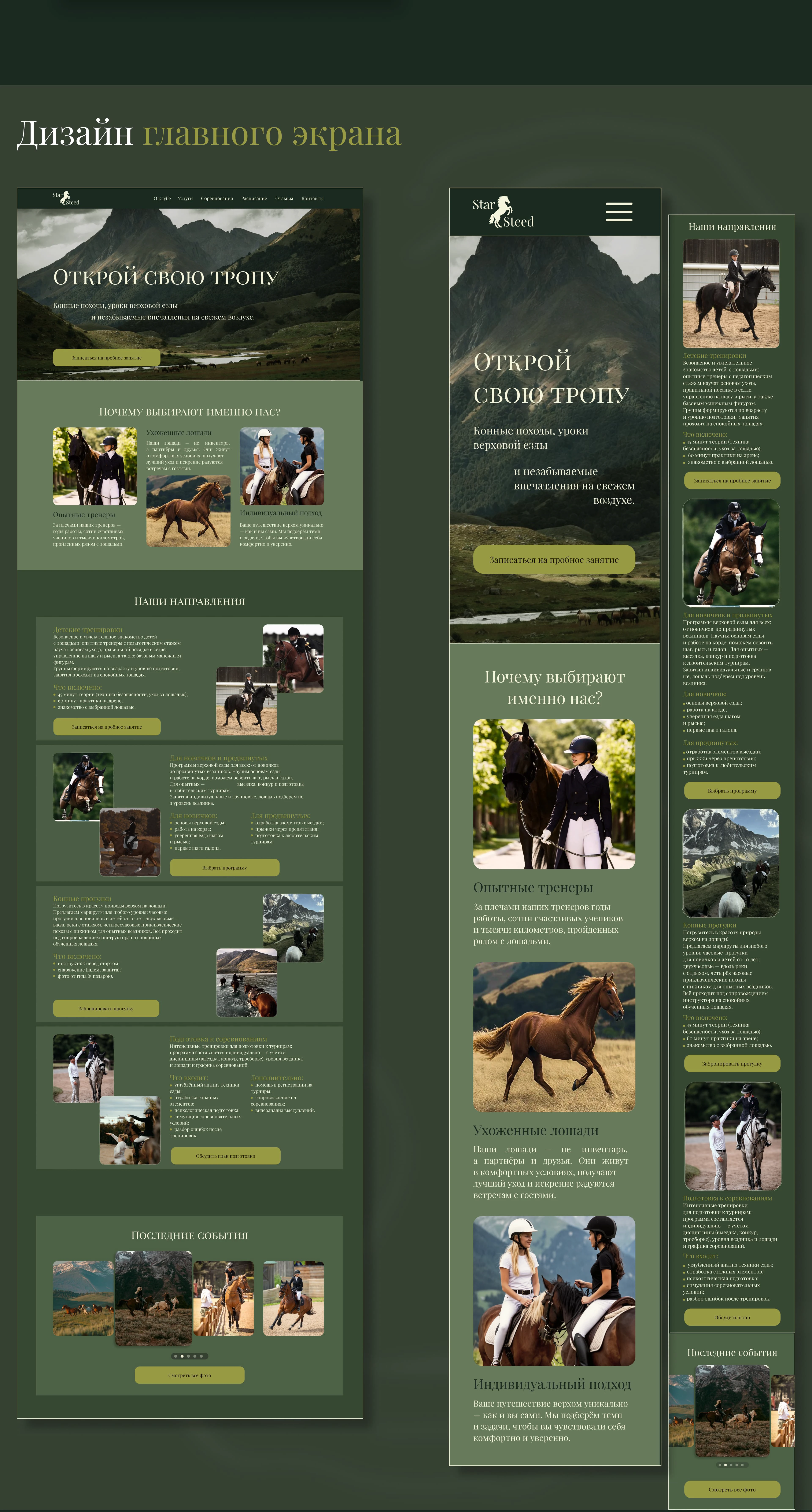 StarSteed: website of a equestrian club — Изображение №6 — Интерфейсы на Dprofile