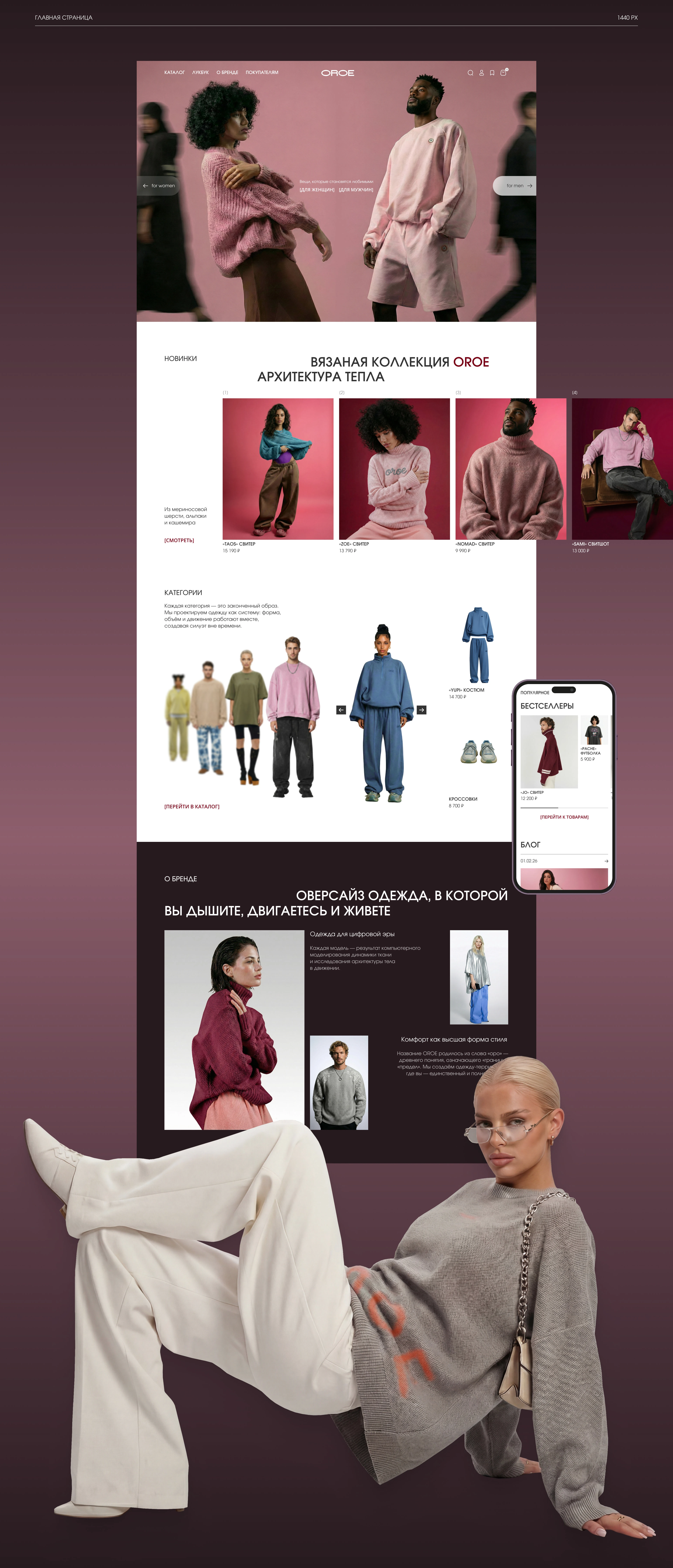 OROE | Oversized Fashion E-commerce UX/UI Design — Изображение №5 — Интерфейсы на Dprofile