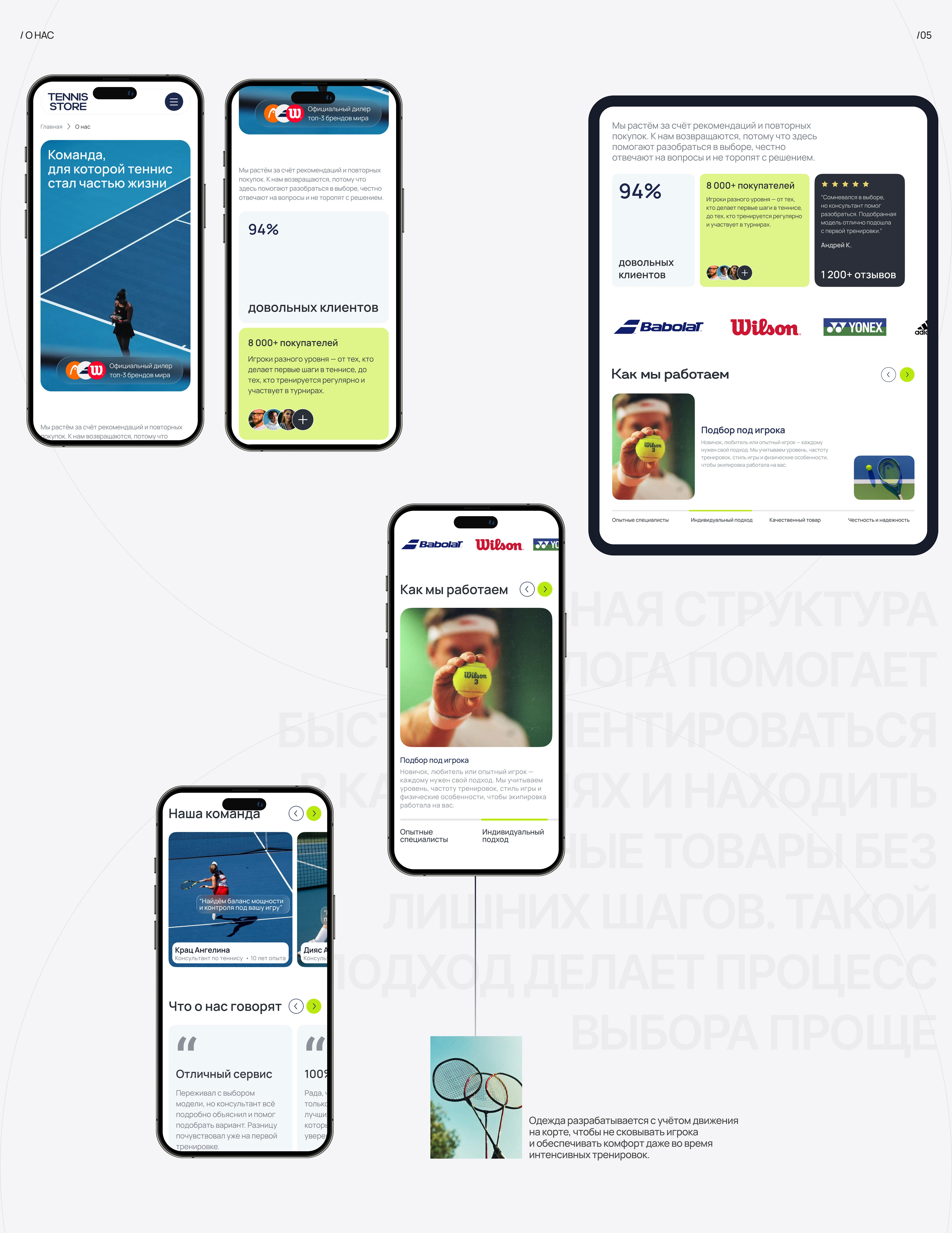 TENNIS EQUIPMENT STORE | E-COMMERCE — Изображение №14 — Интерфейсы на Dprofile