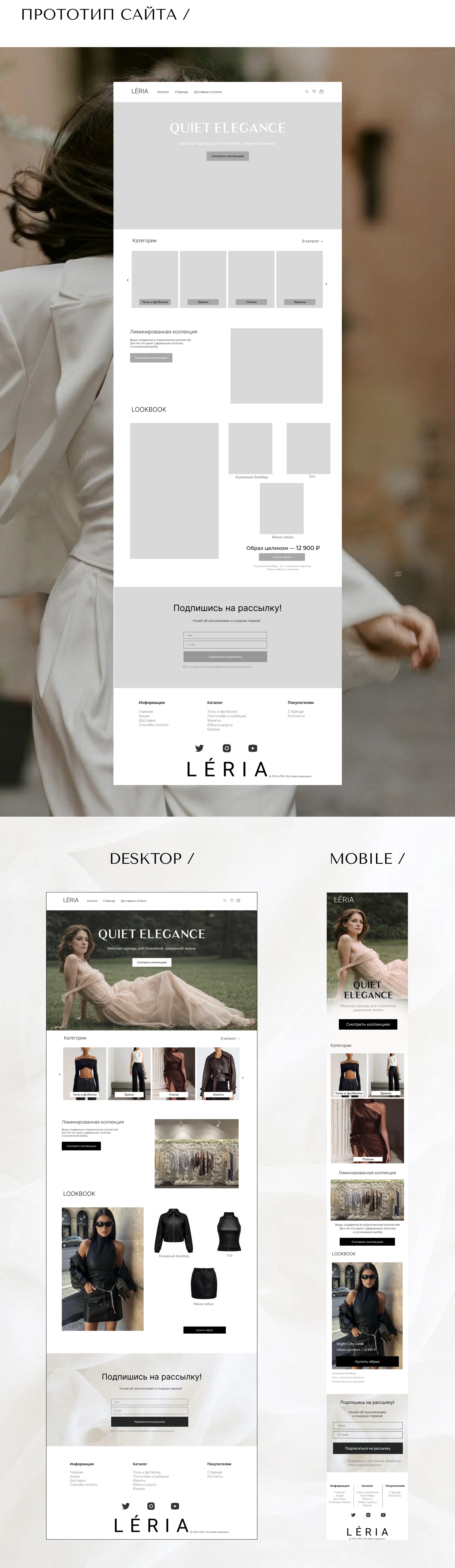 Дизайн сайта для магазина одежды Leria — Изображение №3 — Интерфейсы на Dprofile