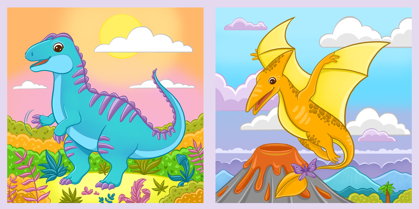 Пазлы "Мои первые динозавры" — Изображение №4 — Иллюстрация на Dprofile