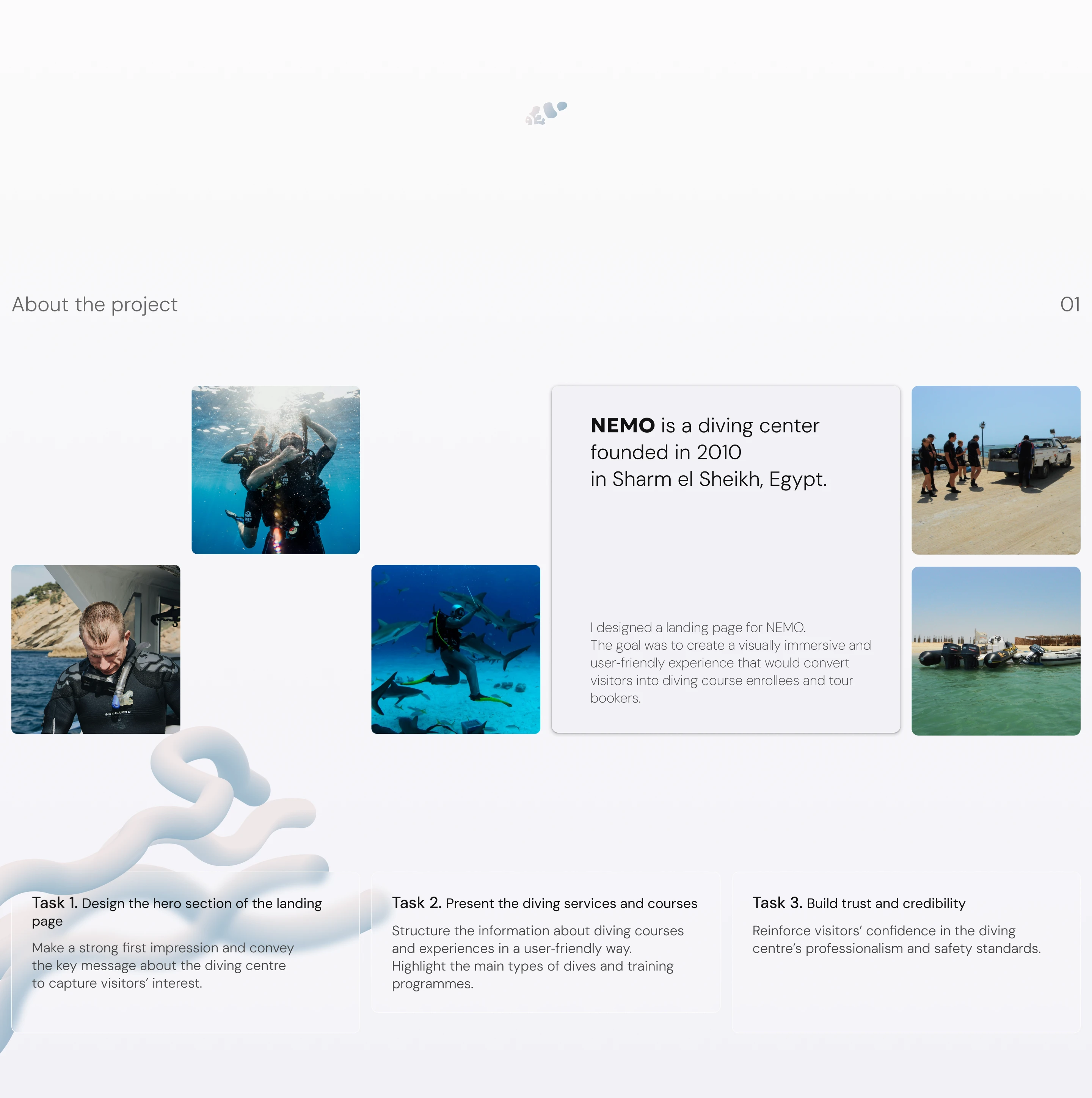 Nemo Diving Center/ Landing Page — Изображение №2 — Интерфейсы на Dprofile