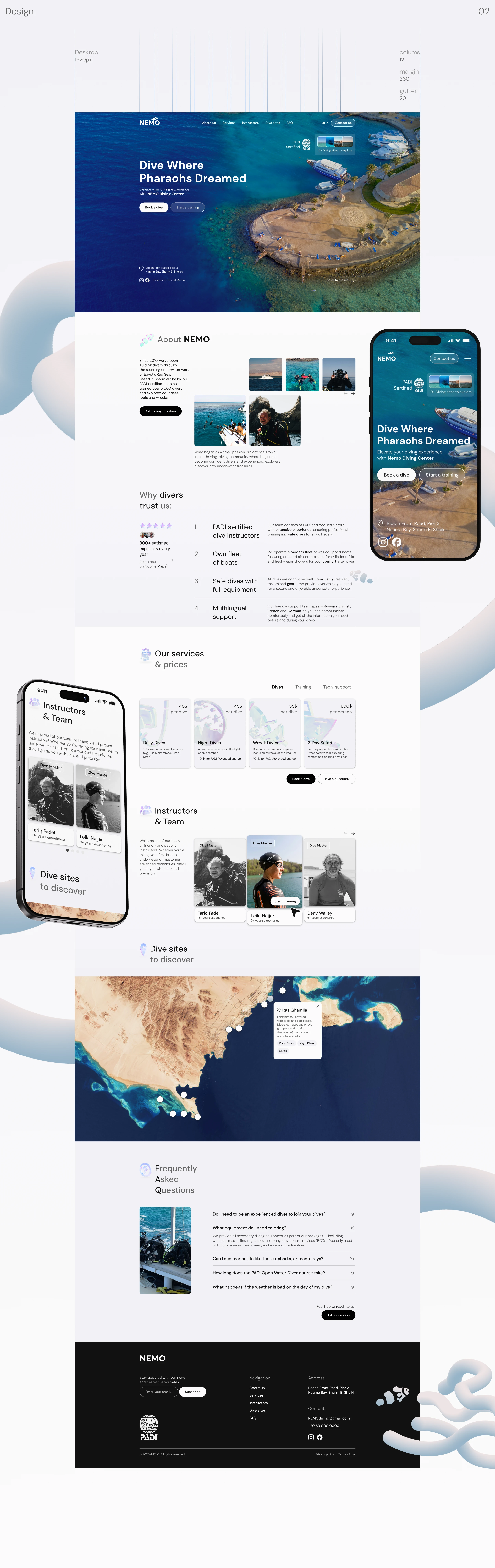 Nemo Diving Center/ Landing Page — Изображение №4 — Интерфейсы на Dprofile