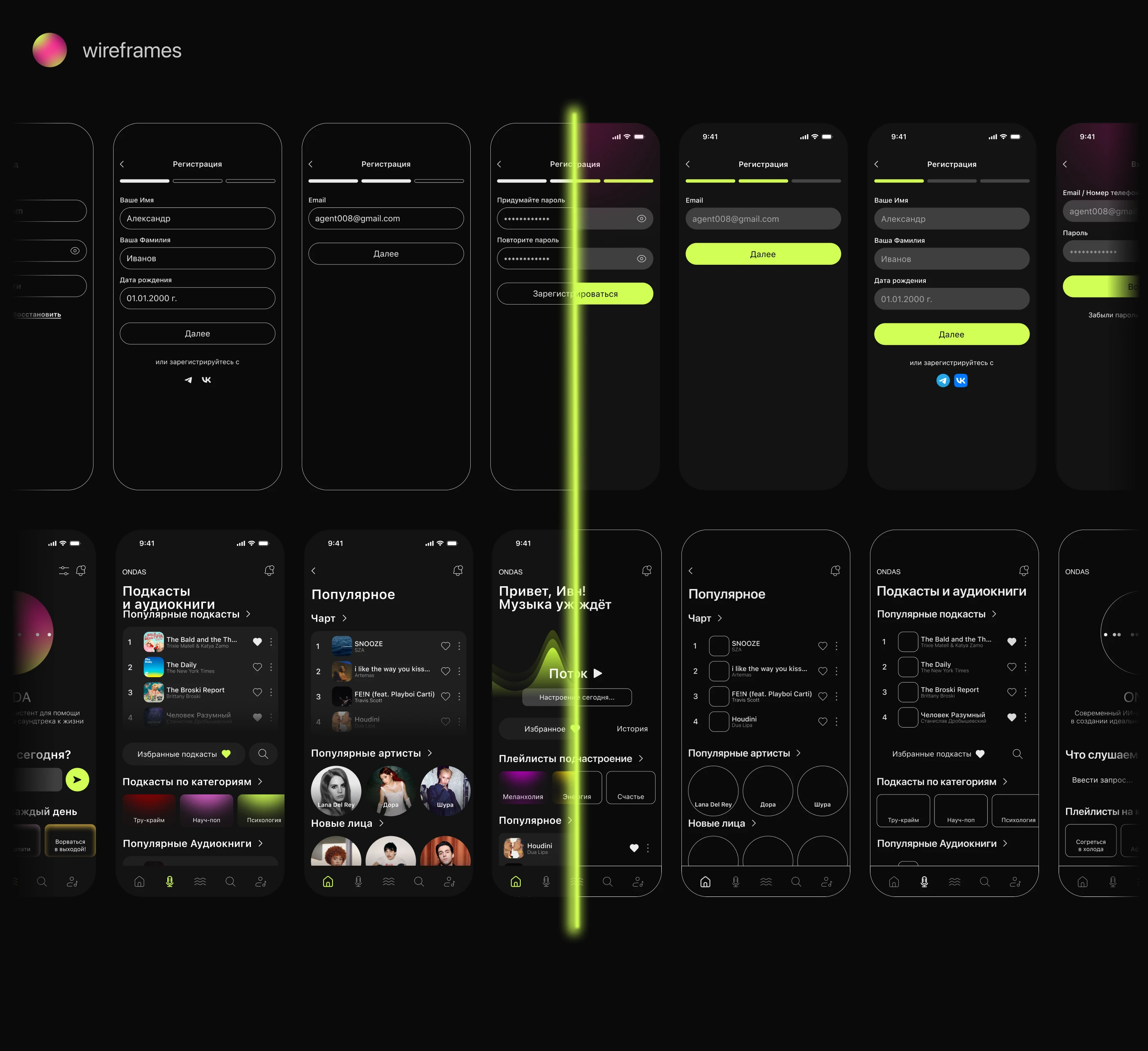 Ondas music streaming app | UX/UI Design — Изображение №9 — Интерфейсы на Dprofile