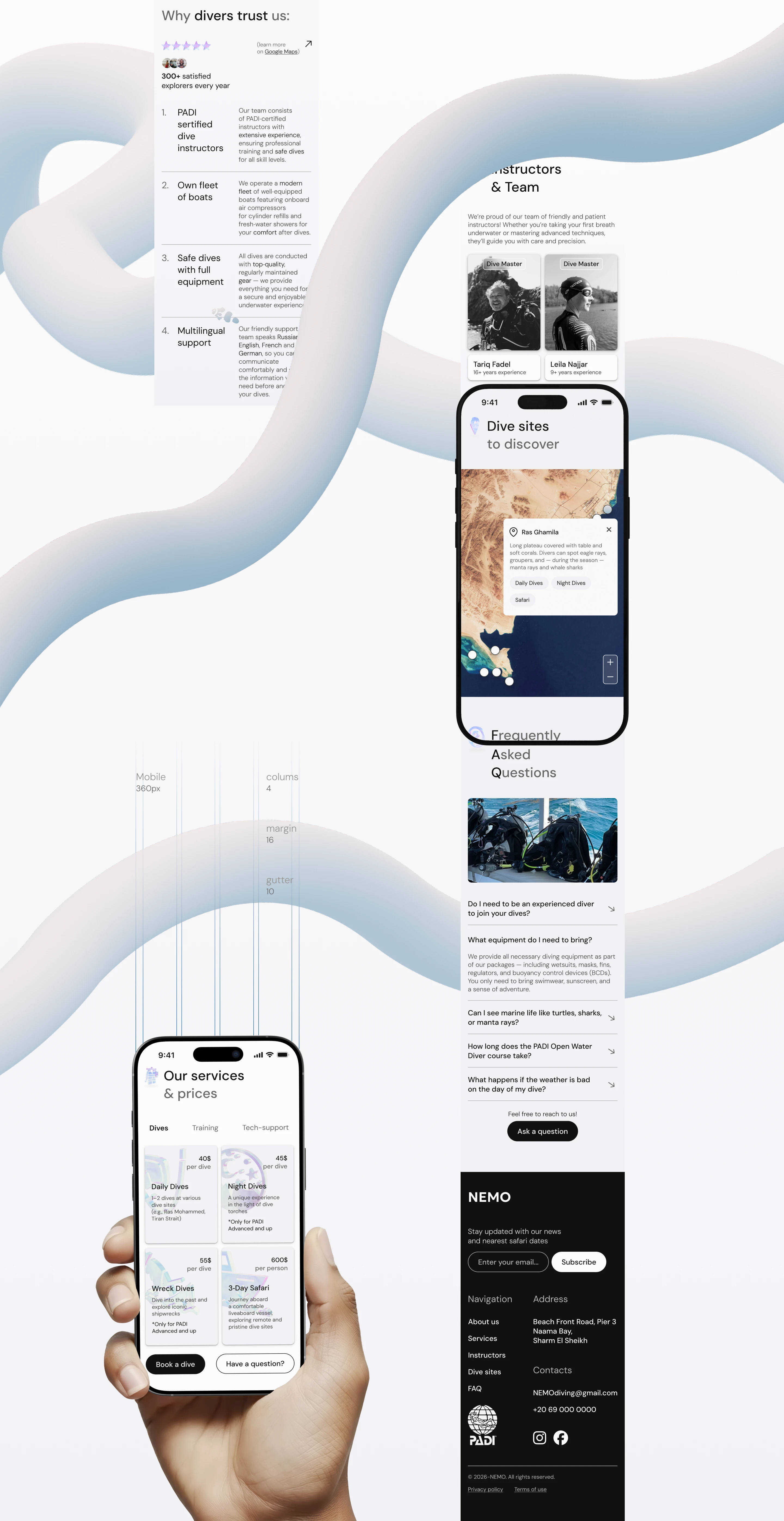 Nemo Diving Center/ Landing Page — Изображение №7 — Интерфейсы на Dprofile