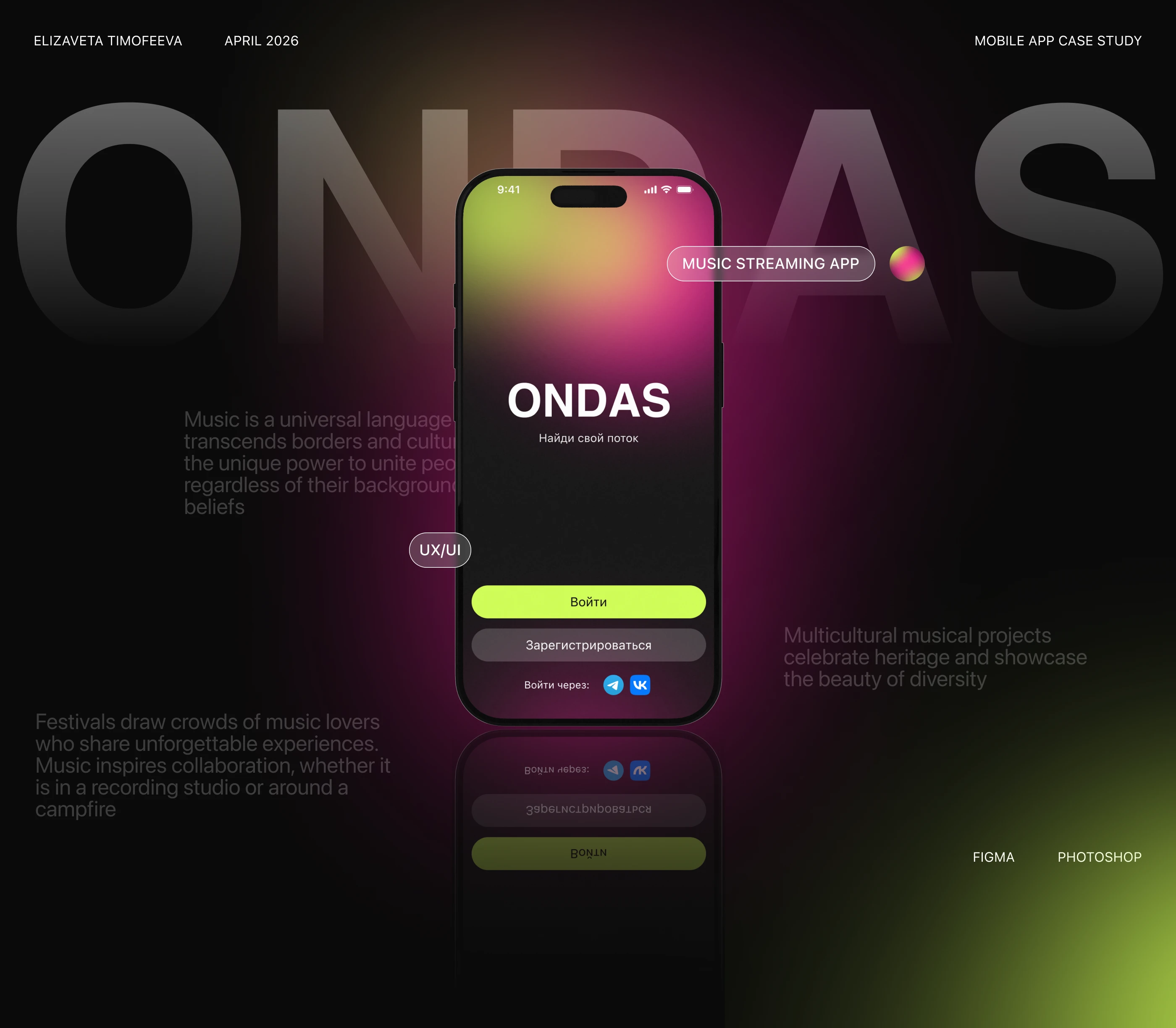 Ondas music streaming app | UX/UI Design — Изображение №1 — Интерфейсы на Dprofile
